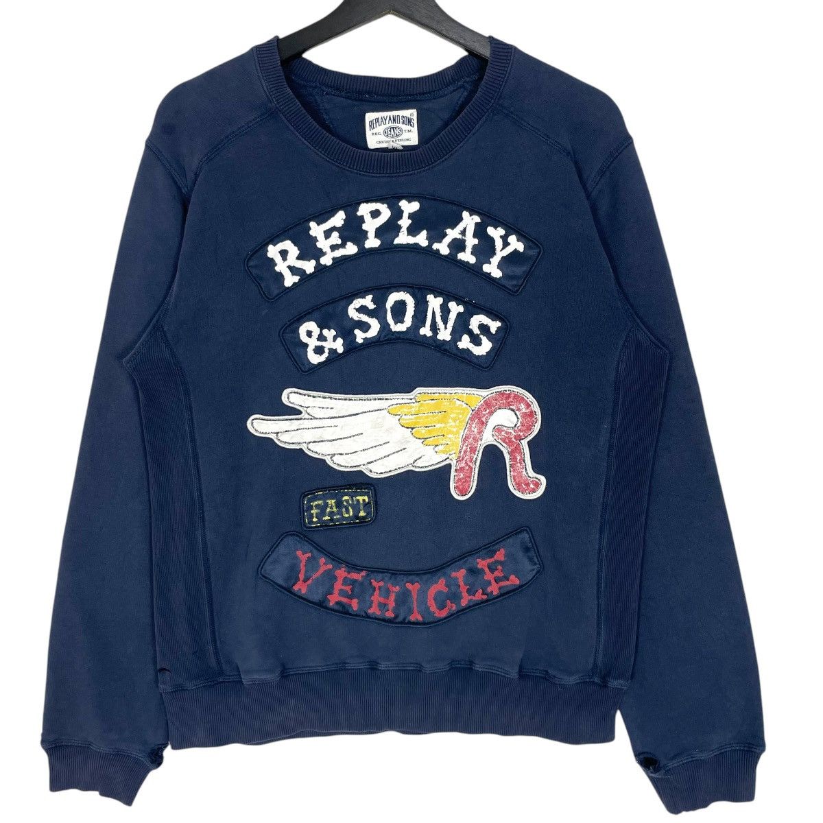 Replay Vintage Replay And Sons Sweatshirt Crewneck Patches Sweater Size US S / EU 44-46 / 1 - 1 Thumbnail