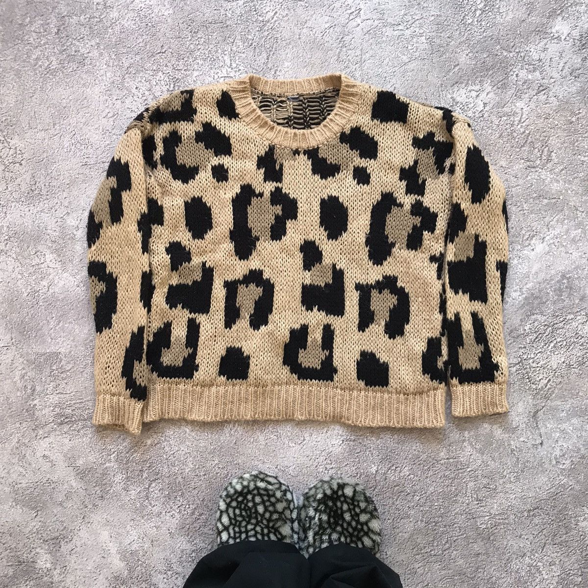 Vintage Vintage 90s Abstract Knit Sweater Oversized Grunge Y2K M Size M / US 6-8 / IT 42-44 - 1 Thumbnail