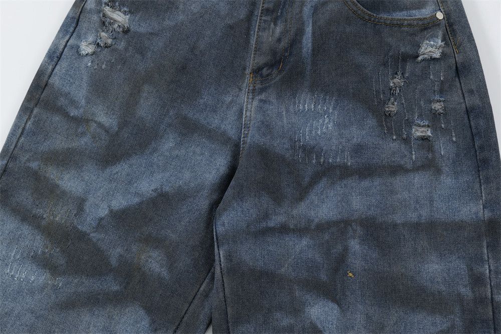 Vintage Distressed Calf Dirty Blue Jorts Jeans Size US 29 - 4 Thumbnail