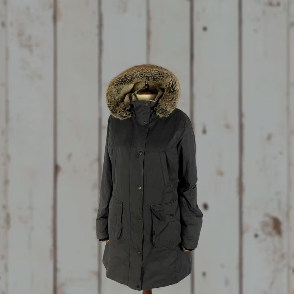 Barbour Barbour Jacket Parka WOMEN Regular Size 14 Black Polyester Hooded Waterproof Full Zip Long Sleeve Winter Casual Modern - Mens? Size XL / US 12-14 / IT 48-50 - 1 Thumbnail