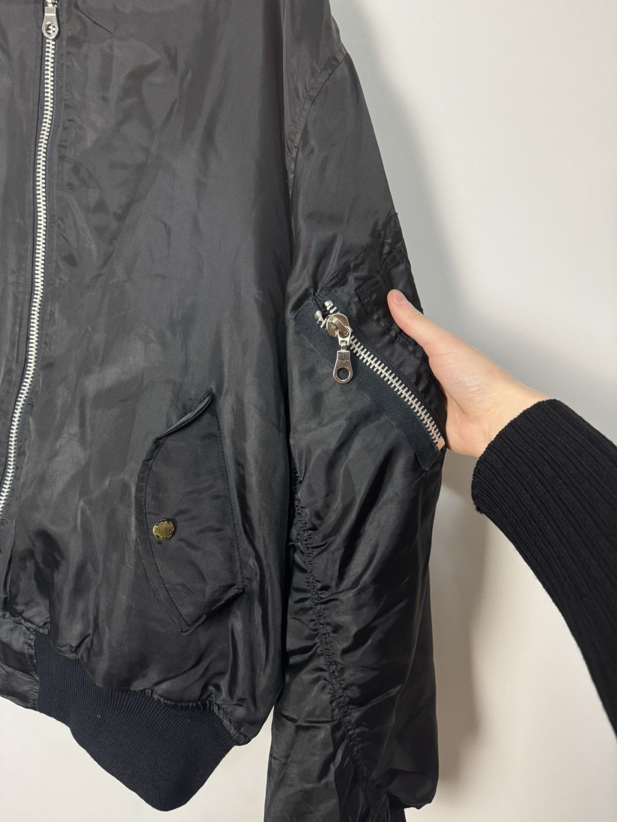 Schott 90s Vintage Schott MA-1 Bomber Jacket oversized Avant-Garde Size US L / EU 52-54 / 3 - 3 Thumbnail
