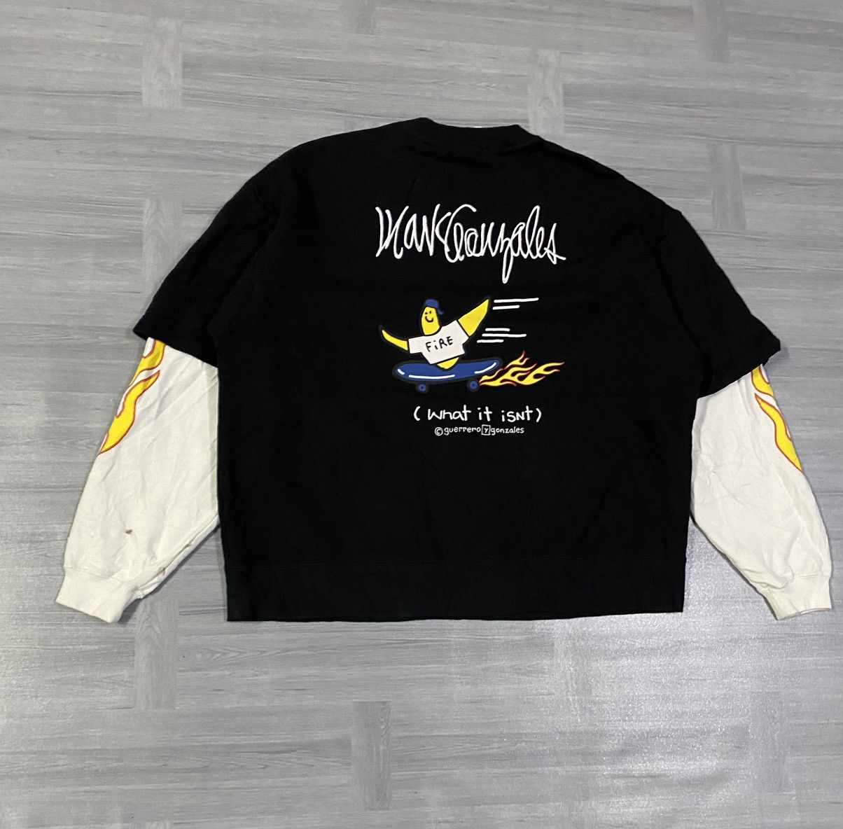 Other MARK GONZALES Men's Fleece-Lined Big Sweatshirt FIRE Size US M / EU 48-50 / 2 - 17 Thumbnail