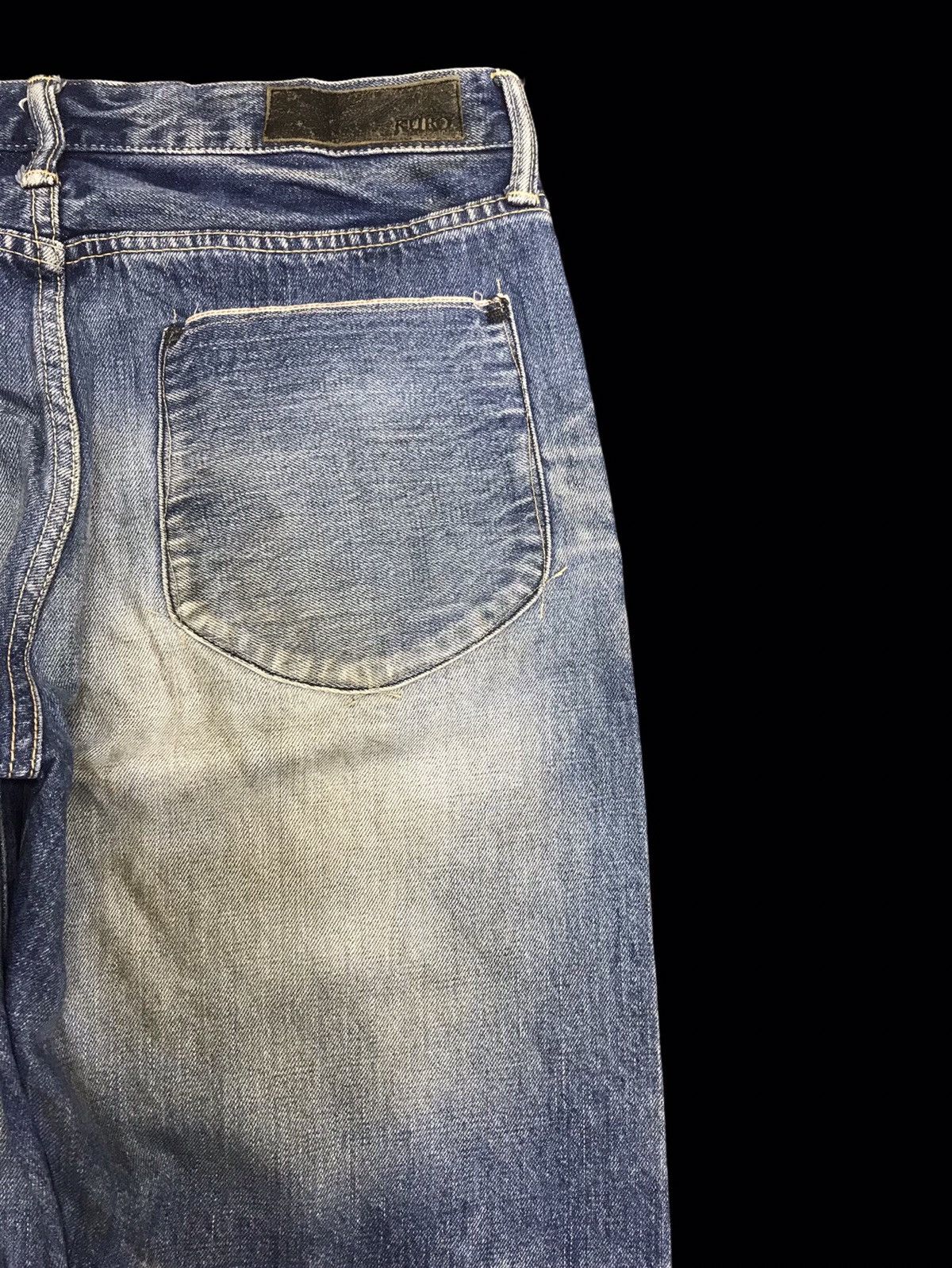 Japanese Brand × KURO 💥ARCHIVAL💥KURO "ANARCHISM" DIRTY COOL WHISKER DENIM F117 Size US 32 / EU 48 - 9 Thumbnail