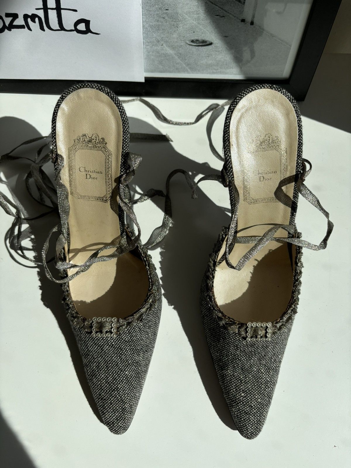 Dior Dior canvas vintage lace up pumps Size US 8.5 / IT 38.5 - 3 Thumbnail