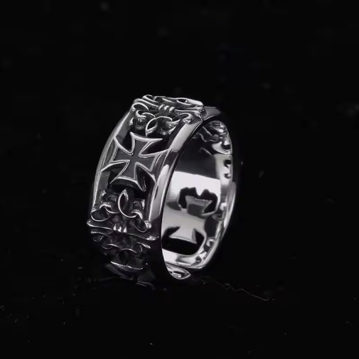 The Unbranded Brand Adjustable Retro Cross Ring – Jewelry for Men Size ONE SIZE - 3 Thumbnail