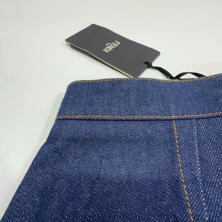 Fendi Fendi High-Waisted Denim A-Line Mini Skirt -2508 Size 35" - 9 Thumbnail