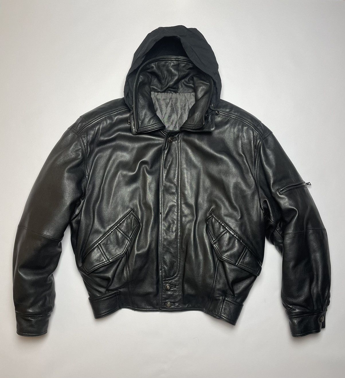 Raf Simons RUFFO Research by RAF SIMONS Leather Bomber Jacket With 