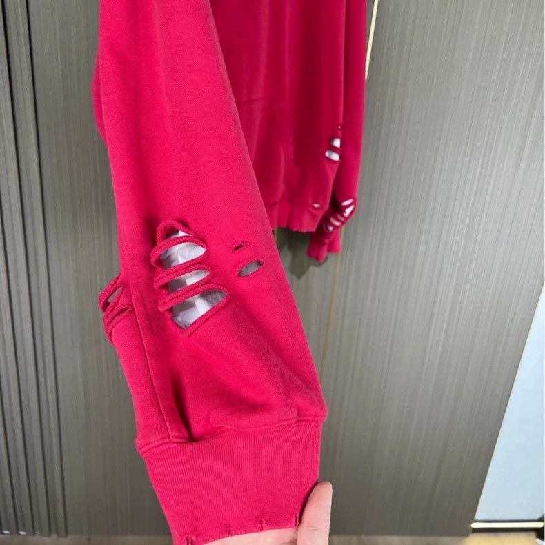 Balenciaga Balenciaga Distressed Lettered Hoodie in Pink Size US XS / EU 42 / 0 - 6 Thumbnail