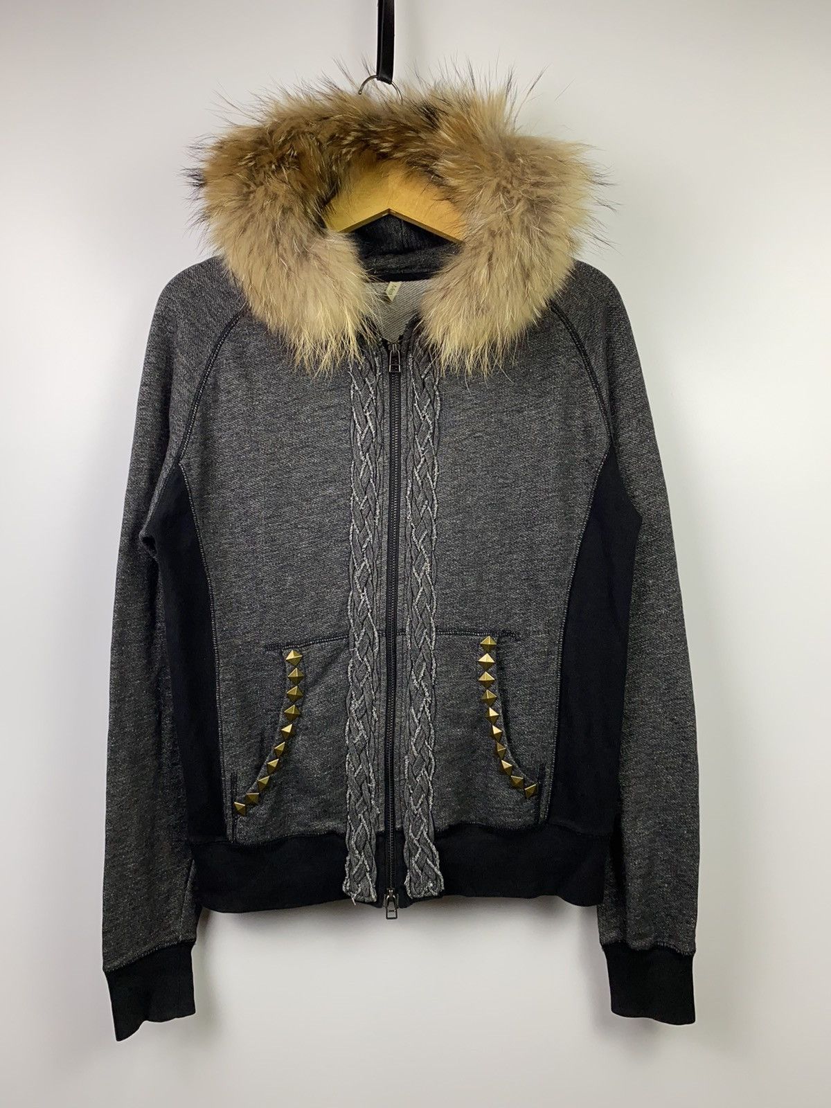 If Six Was Nine × Japanese Brand × Le Grande Bleu (L.G.B.) Fur hoodie studded japan ifsix lgb style Size US M / EU 48-50 / 2 - 2 Thumbnail