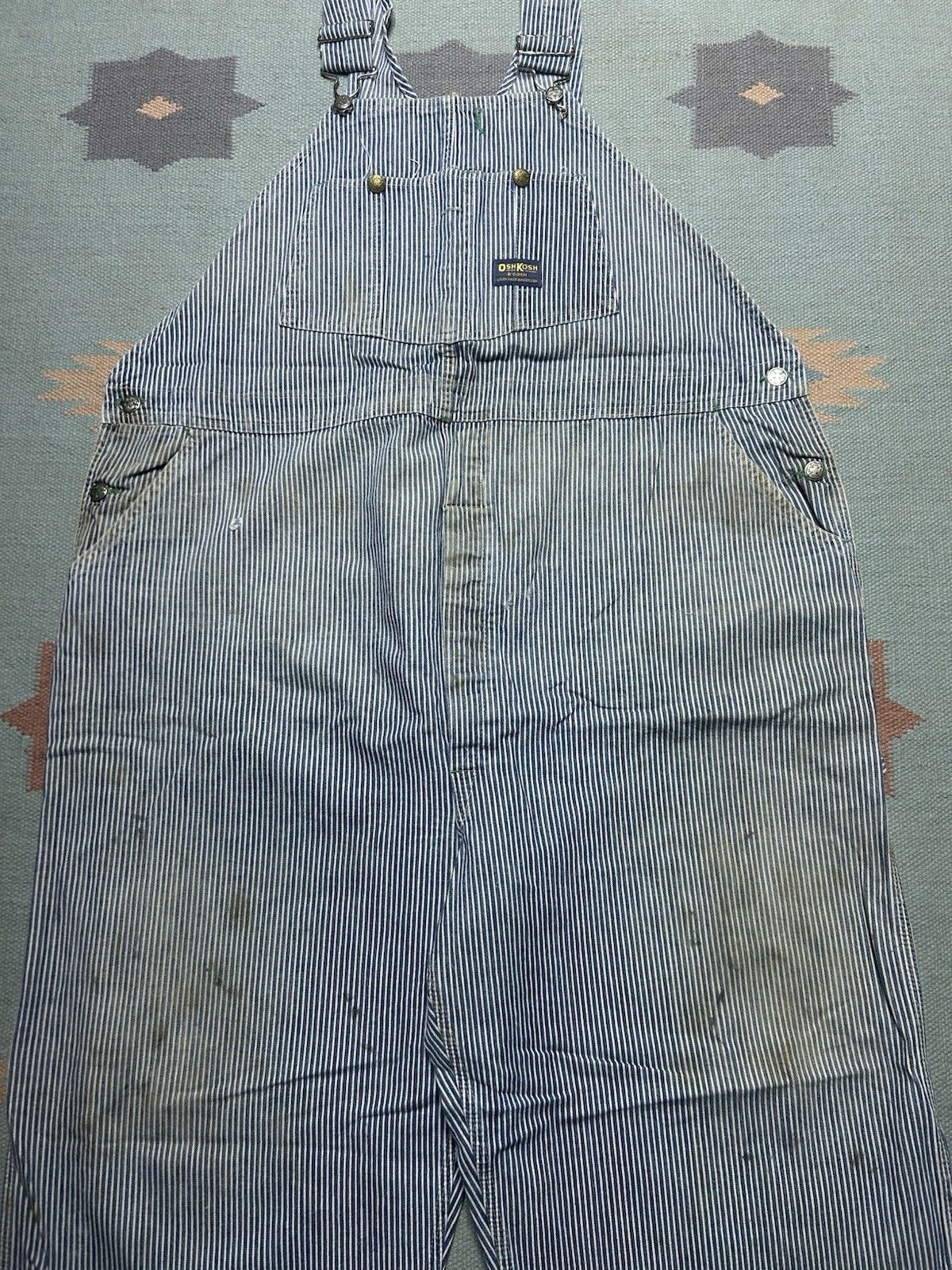 Vintage Vtg Oshkosh overalls hickory engineer stripe vestbak 50x30 Size US 44 / EU 60 - 5 Thumbnail