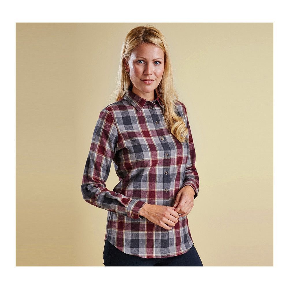 Barbour × Vintage Womens Barbour Flannel Bower Check Tartan Classic Shirt Size L / US 10 / IT 46 - 8 Thumbnail