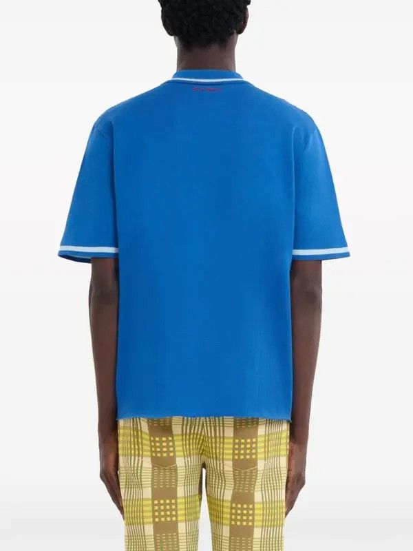 Marni oc11z0525 Checked Cotton Polo Shirt in Multicolor Size US XL / EU 56 / 4 - 4 Thumbnail