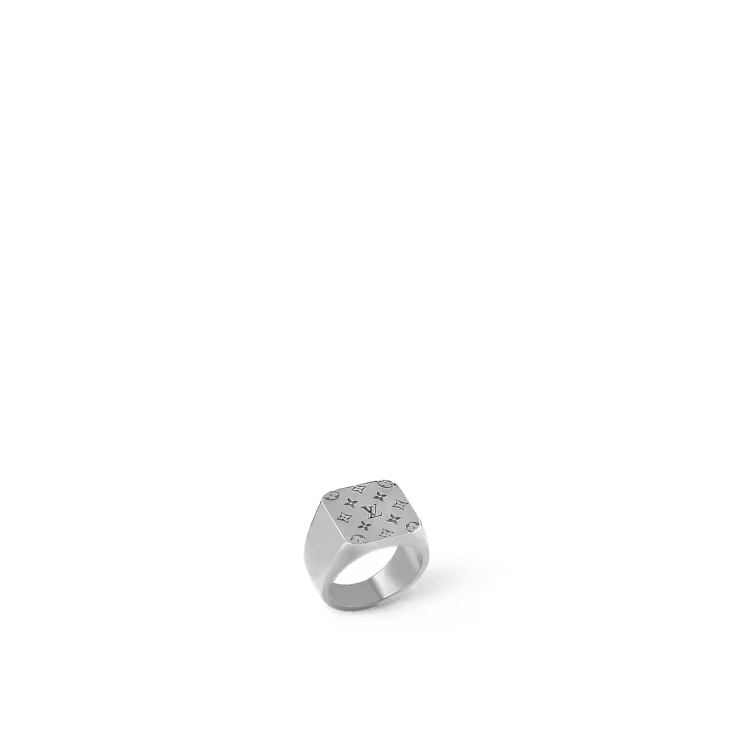 Louis Vuitton LV Mosaic Signet Ring - L Size ONE SIZE - 2 Thumbnail