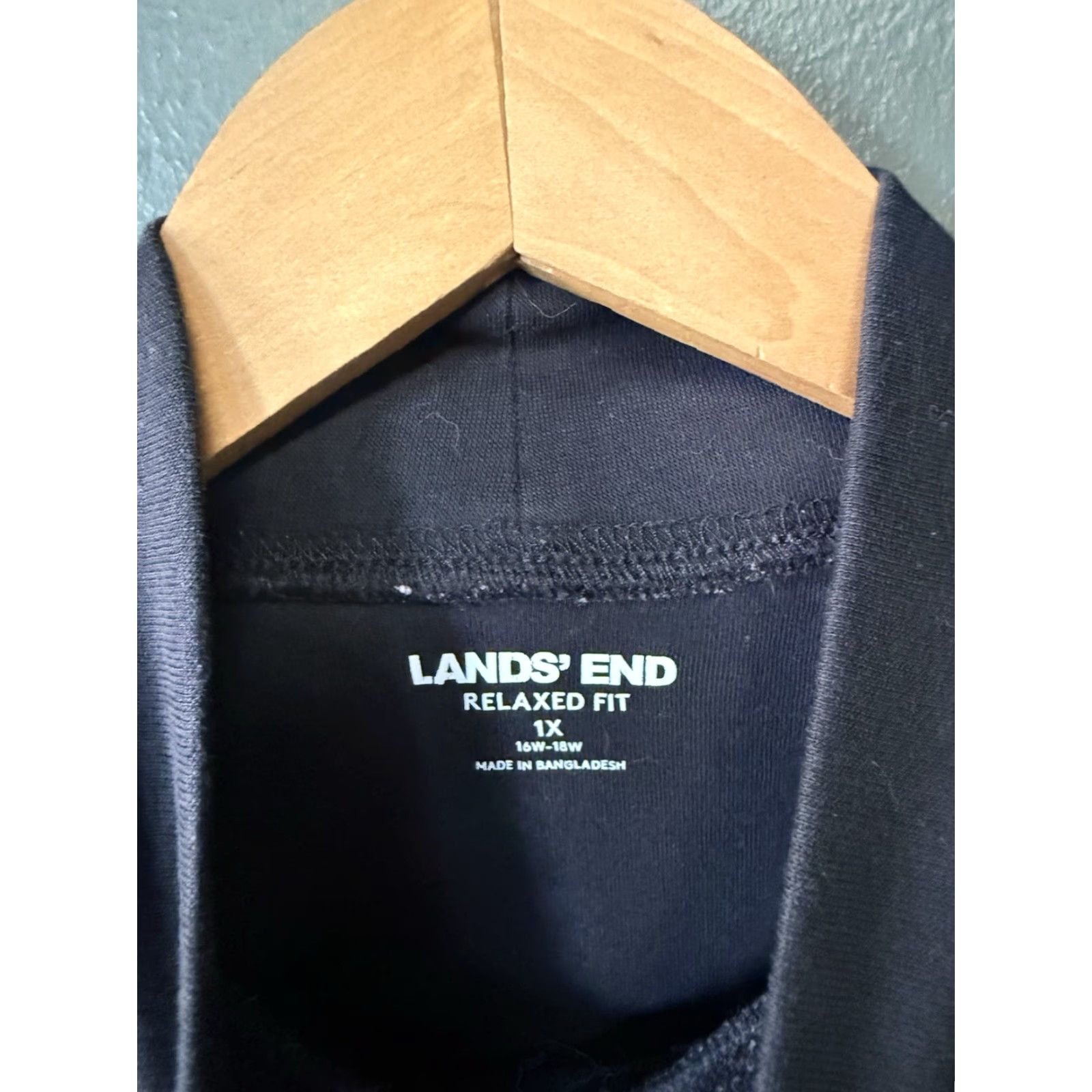 Lands' End Lands End Womens Black Turtleneck Long Sleeve T-Shirt Plus Size 1X Size XL / US 12-14 / IT 48-50 - 3 Thumbnail