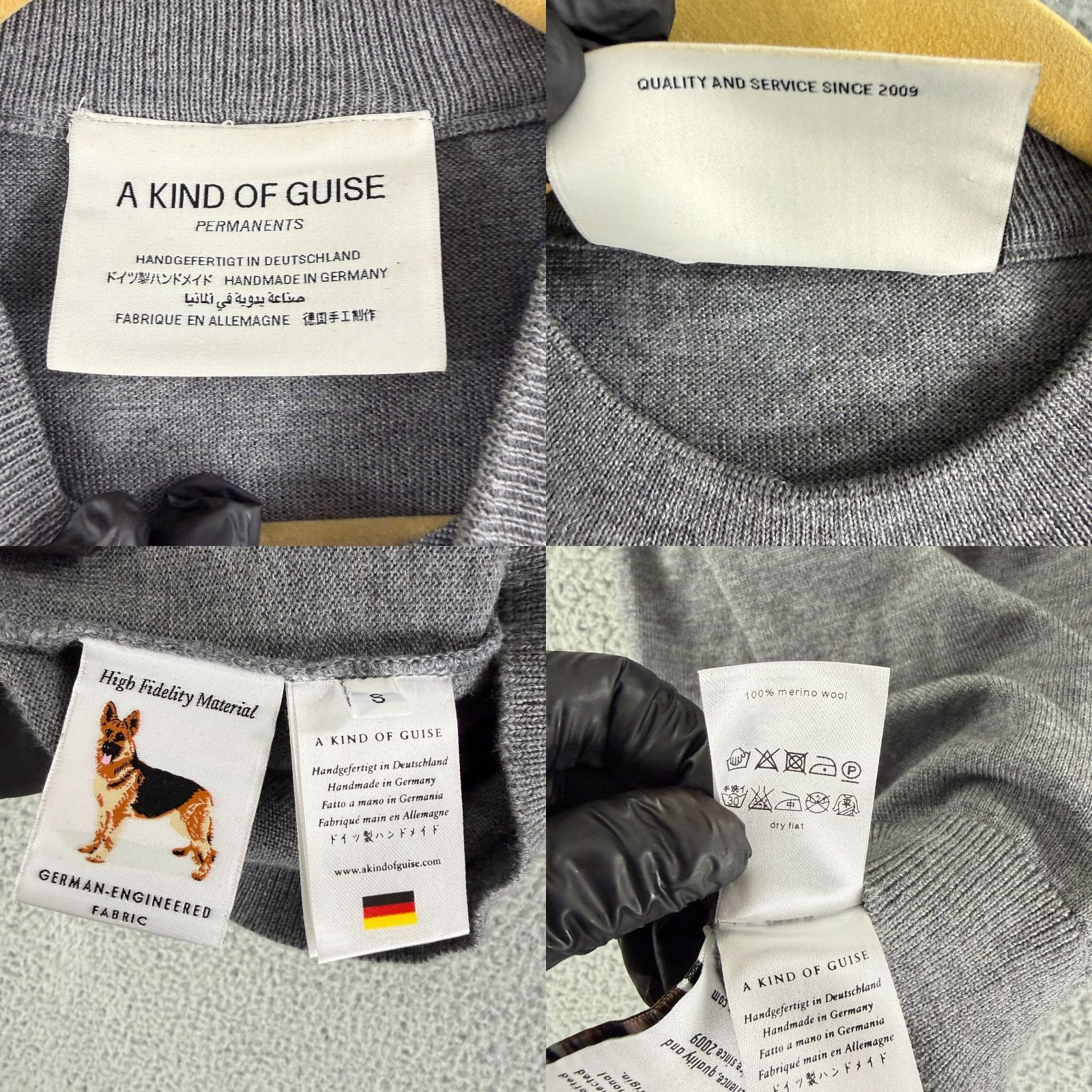 A Kind Of Guise A Kind of Guise Sweater Mens Small Gray Long Sleeve 100% Merino Wool Pullover Size US S / EU 44-46 / 1 - 8 Thumbnail