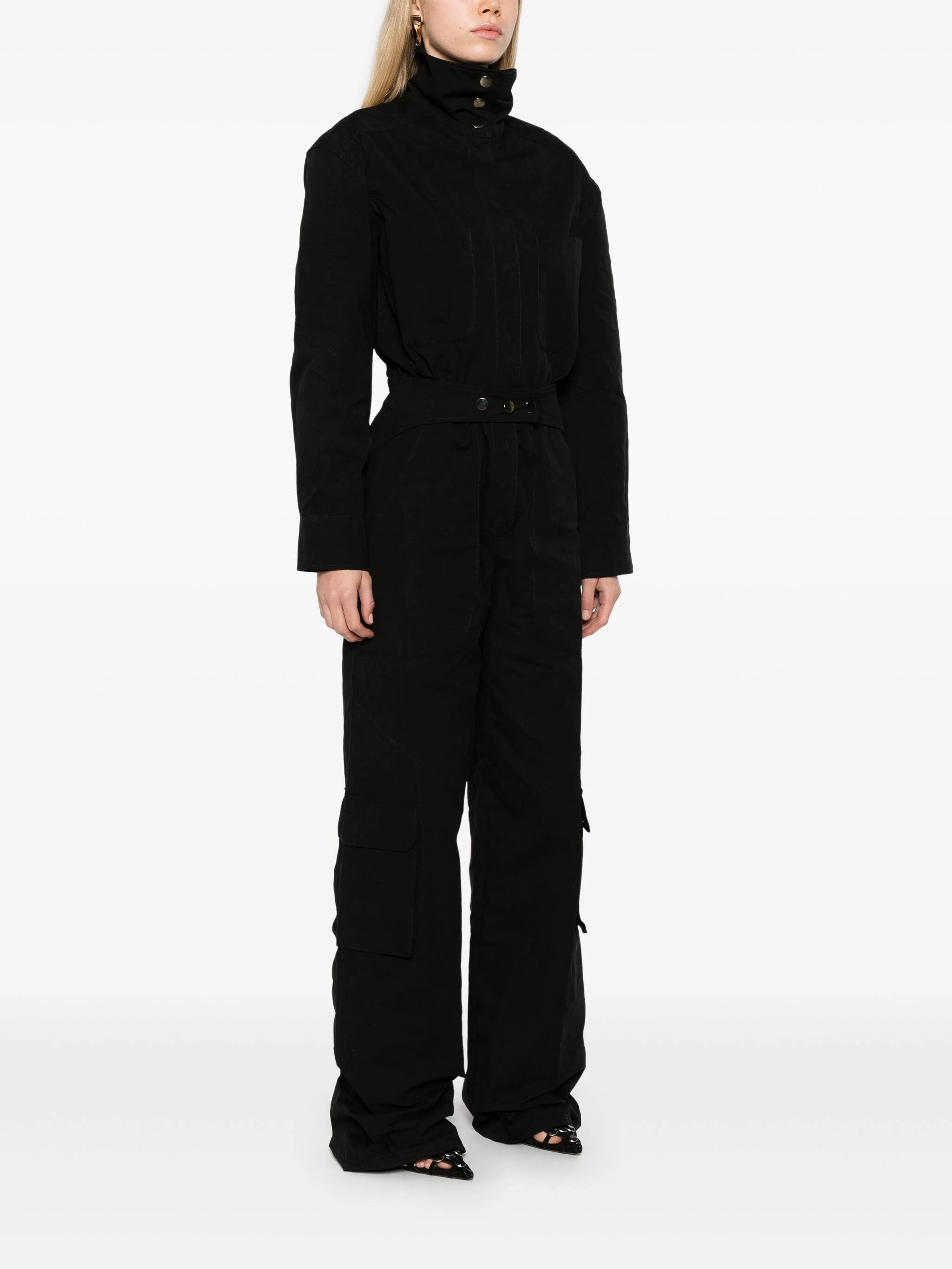 THE ANDAMANE o1s22i1n1024 Sarah Aviator Jumpsuit in Black Size 28" / US 6 / IT 42 - 3 Thumbnail