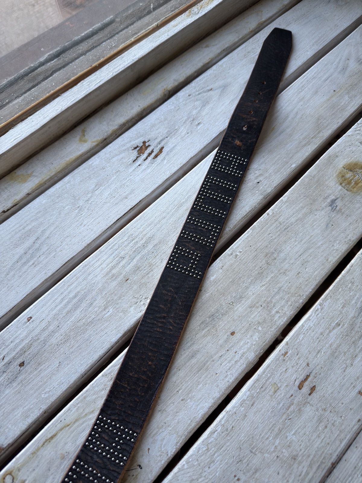 Puma × Vintage PUMA Spell Out Logo Black Genuine Leather Avant Garde Belt Size ONE SIZE - 10 Thumbnail