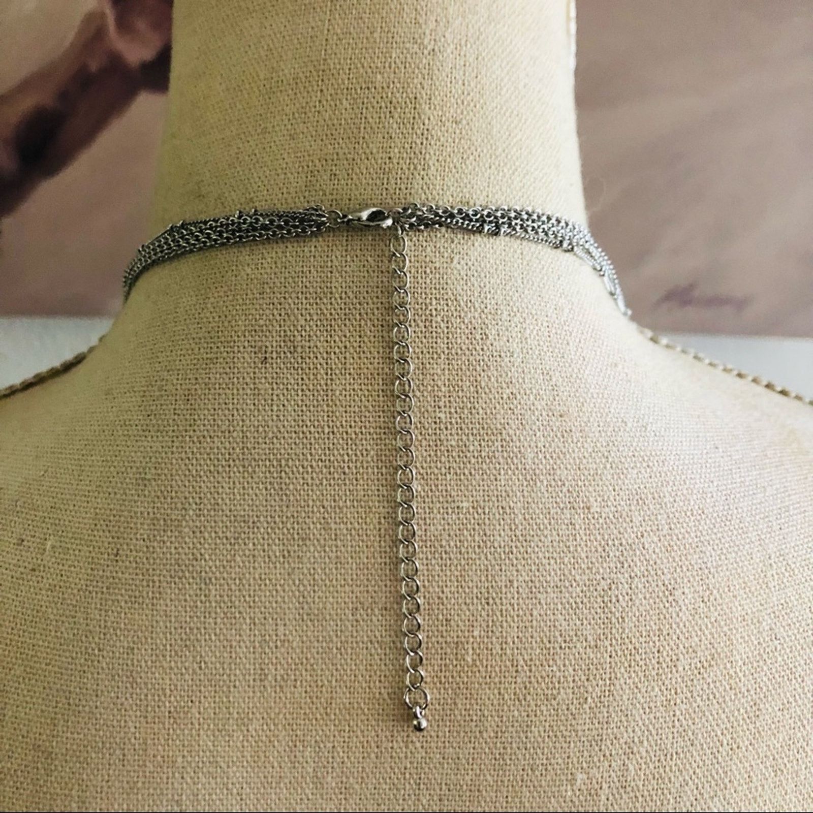 Jewelry Quad strand silver plated chain bead accent necklace Size ONE SIZE - 6 Thumbnail