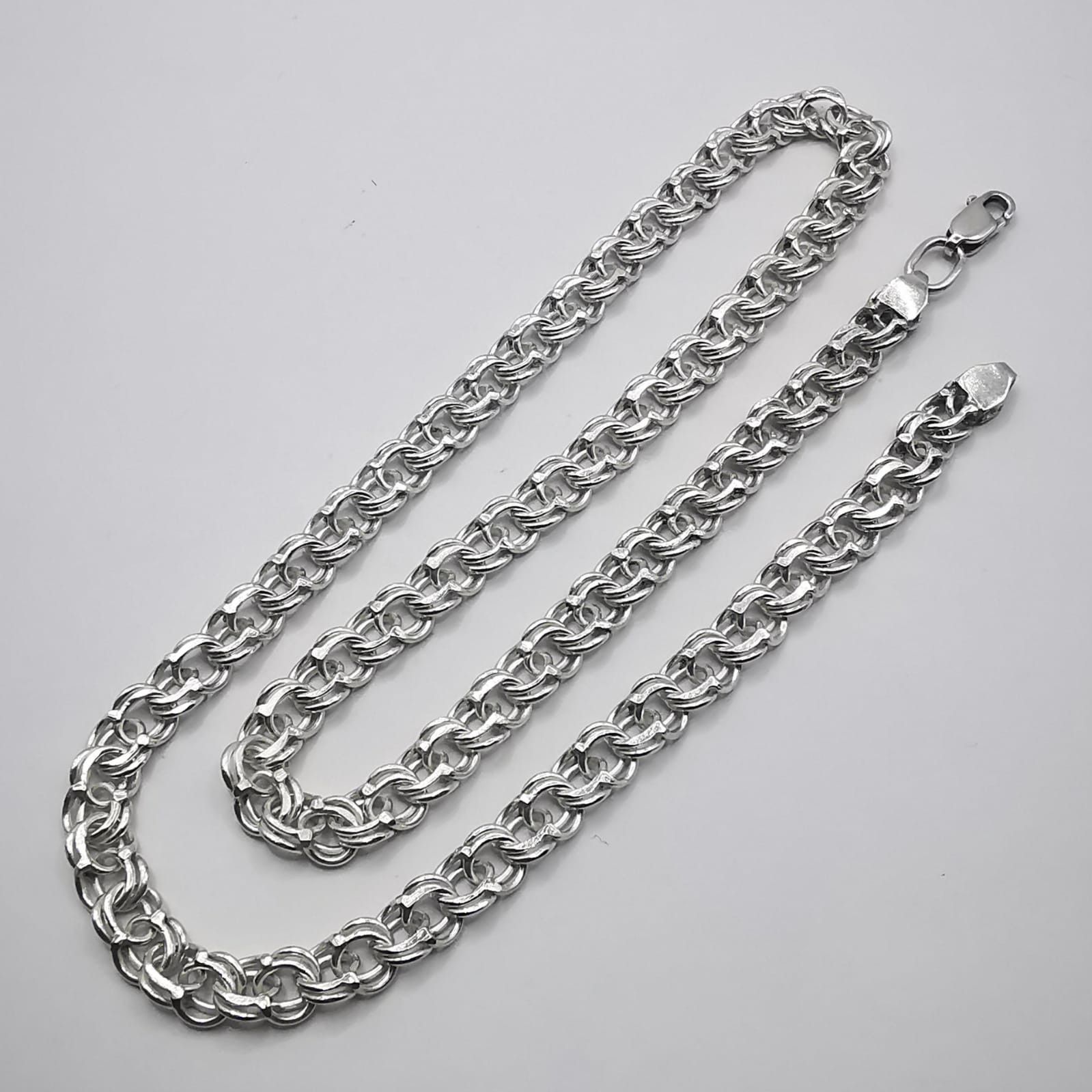 Sterling Silver Vintage Statement Jewelry Chain, 925 Sterling Silver 24,38g Size ONE SIZE - 1 Thumbnail