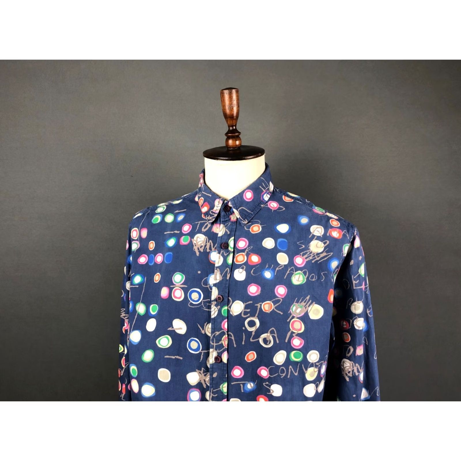 Desigual Desigual Men's Shirt Geometric Cotton Patterned Blue 2XL Button-Up Long Sleeve Collared Embroidered Logo Casual Shirt Mens Size US XXL / EU 58 / 5 - 4 Thumbnail