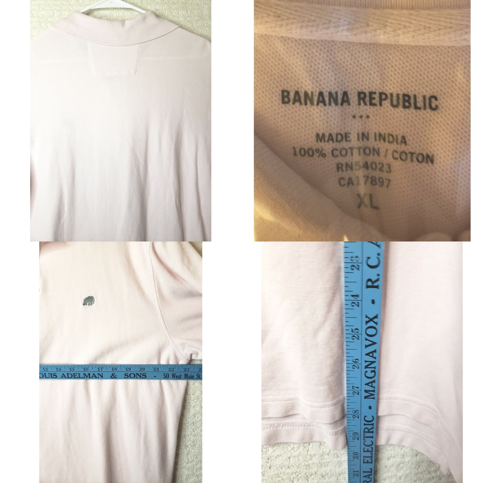 Banana Republic Banana Republic Polo Shirt Men XL Pink Short Sleeve Pocket Heathered 100% Cotton Knit Shirt Casual Workwear Golf Logo Modern Classic Mens Size US XL / EU 56 / 4 - 8 Thumbnail