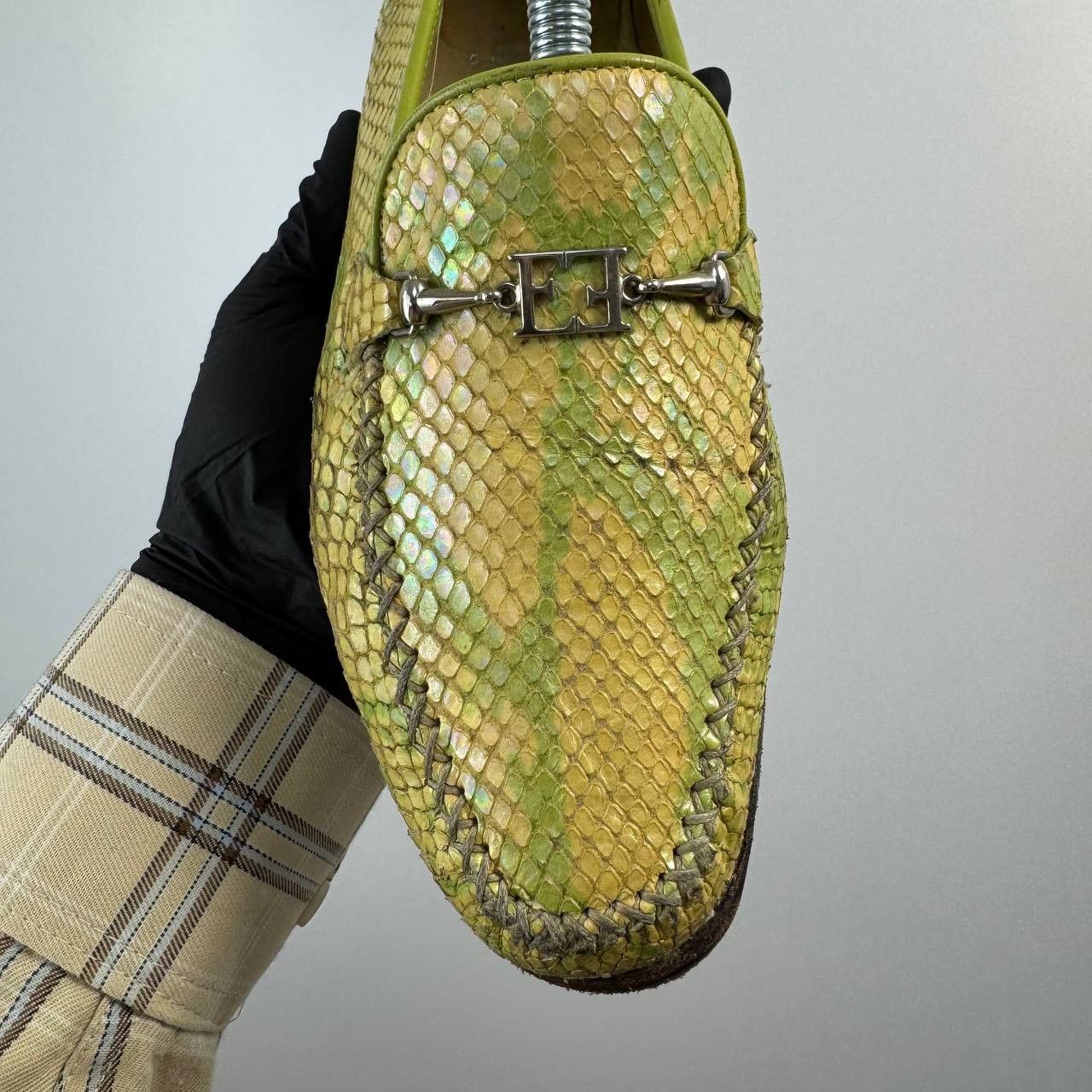 Escada Escada Python Leather Loafers Green Iridescent Women US 9 Size US 9.5 / IT 39.5 - 4 Thumbnail