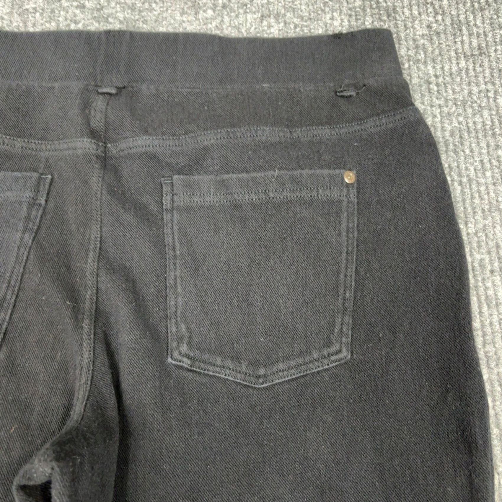 Vintage LL Bean Pants Womens L Black Pull On Stretch Comfort Straight Leg Twill Size 36" / US 14 / IT 50 - 4 Thumbnail