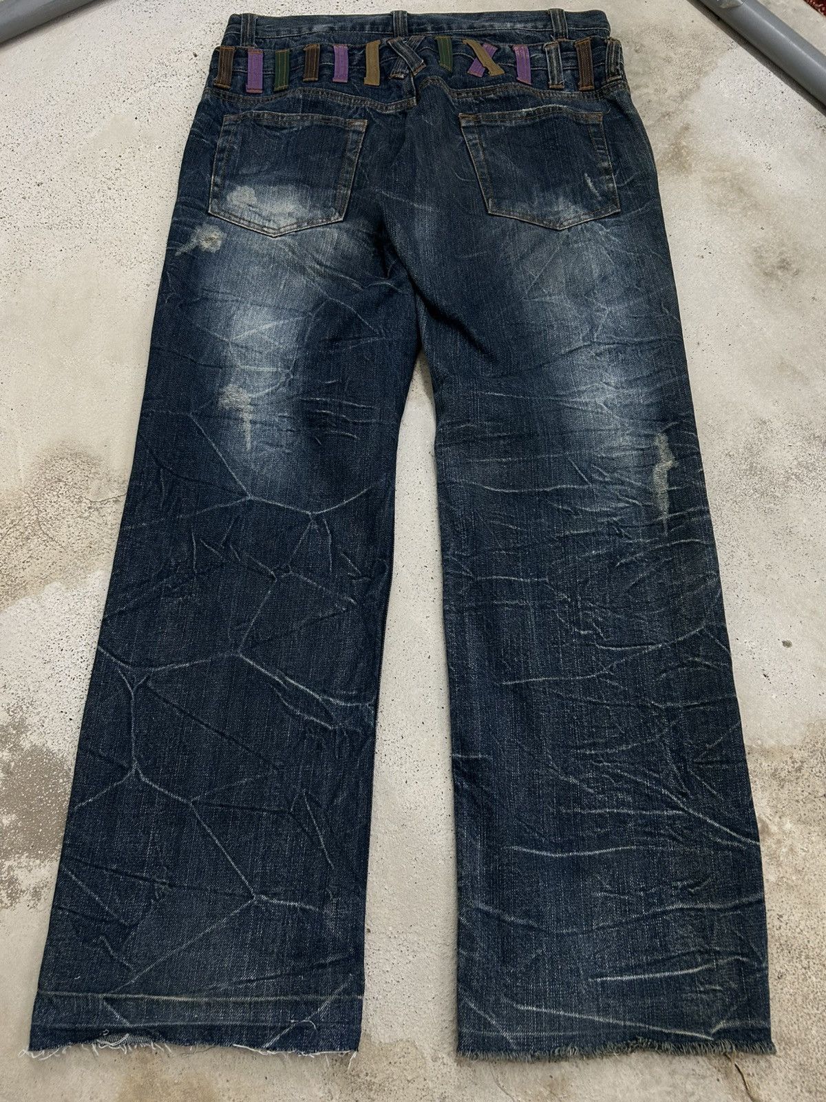 GOSTAR DE FUGA Vintage Y2k Nylaus Distressed Clawn Marks Straight Cut Size US 33 - 2 Thumbnail