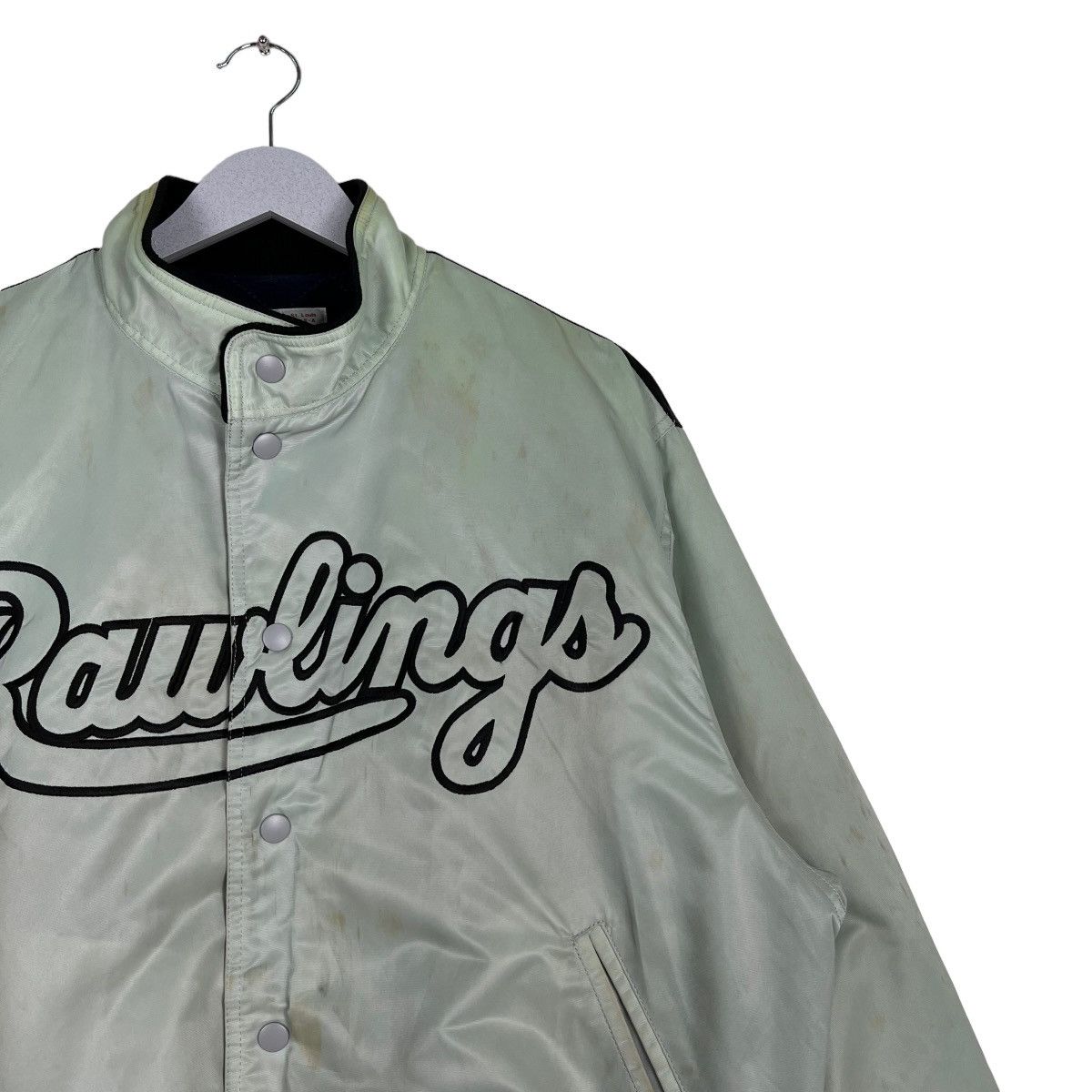 MLB 🔥 VINTAGE RAWLINGS SATIN STADIUM BOMBER JACKET Size US L / EU 52-54 / 3 - 7 Thumbnail