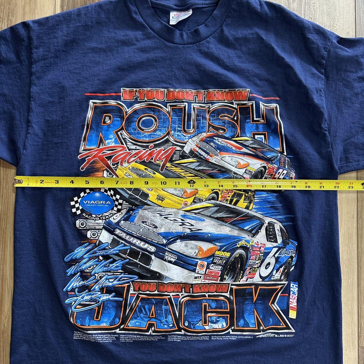 NASCAR × Vintage Vintage 2001 Y2K Nascar Roush Racing Team 100% Cotton Shirt Size US XL / EU 56 / 4 - 5 Thumbnail