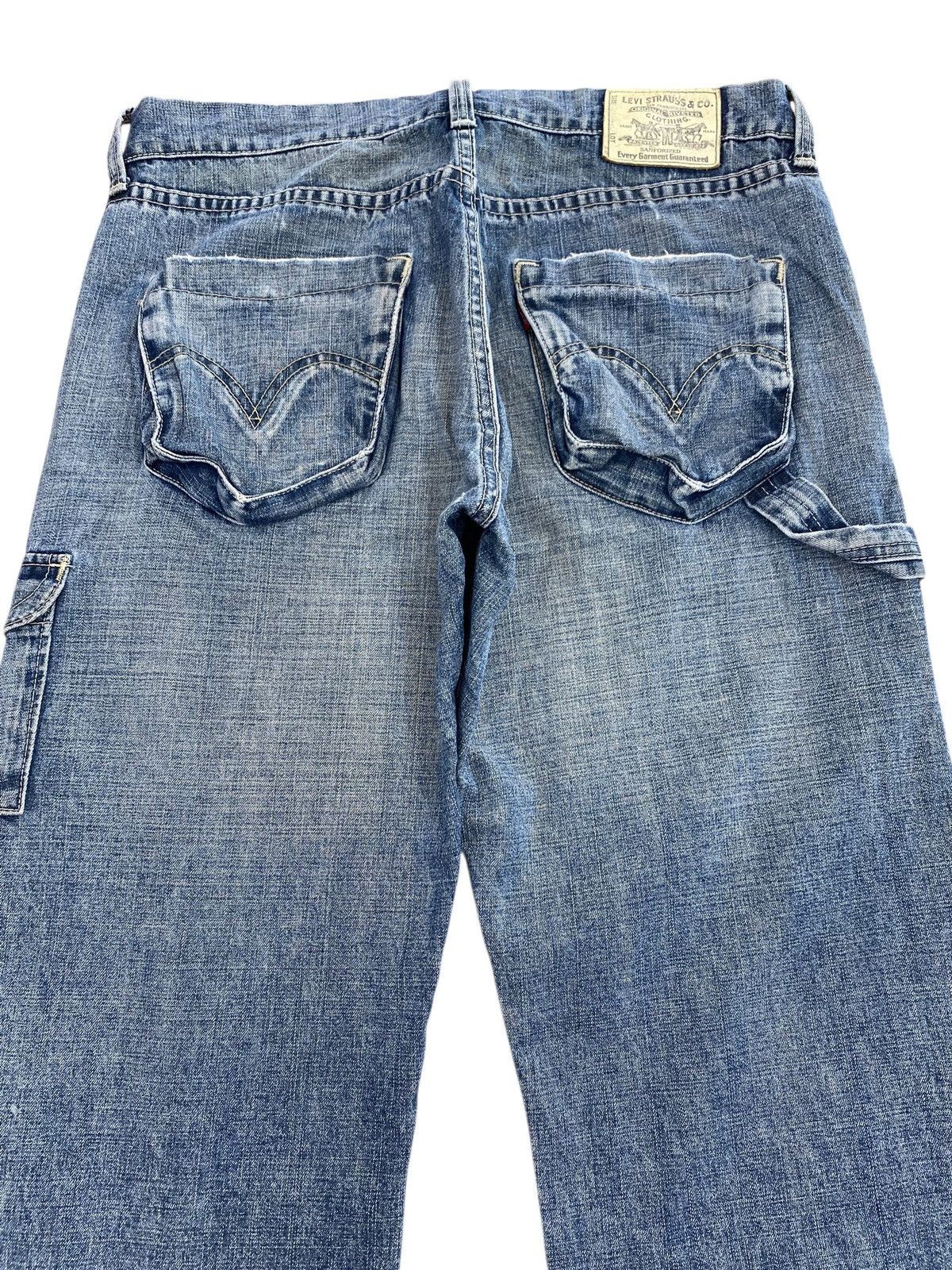 Japanese Brand Japanese Brand Acid Blue Wash Back Carpenter Baggy Jeans Size US 34 / EU 50 - 4 Thumbnail