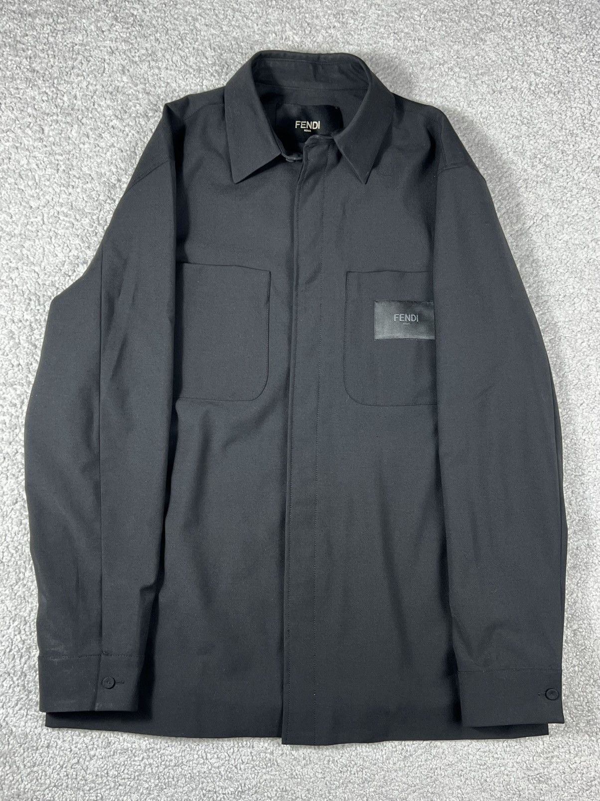 Fendi 2023 Fendi Logo Patch Black Overshirt Size US L / EU 52-54 / 3 - 2 Thumbnail
