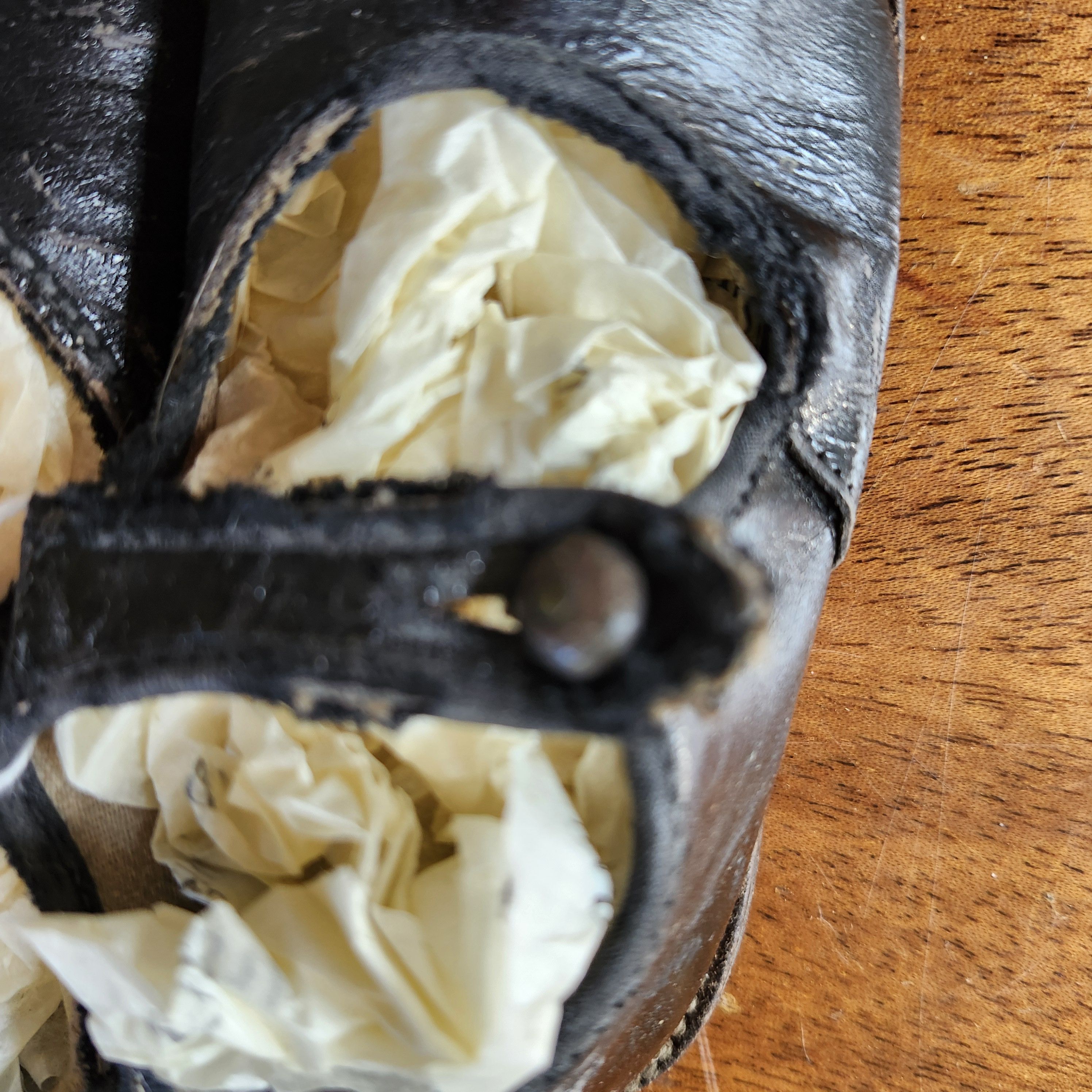 Other Vintage Black Leather Button Baby Shoe Infant Collectible Size ONE SIZE - 4 Thumbnail