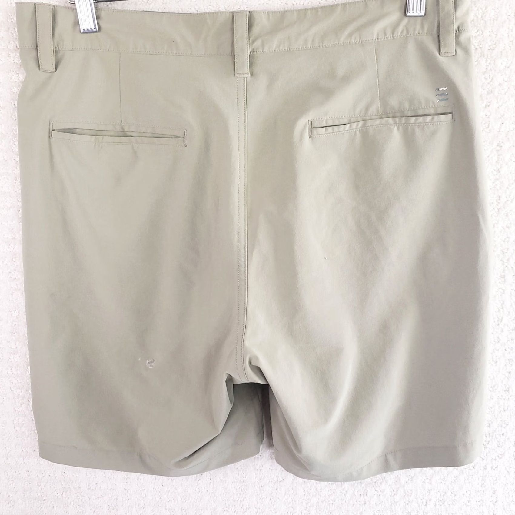 Vintage Free Fly Shorts Mens 32 Beige Solid 7.5" Inseam Polyester Spandex Pockets Logo Chino Casual Beach Outdoor Sports Size US 32 / EU 48 - 5 Thumbnail