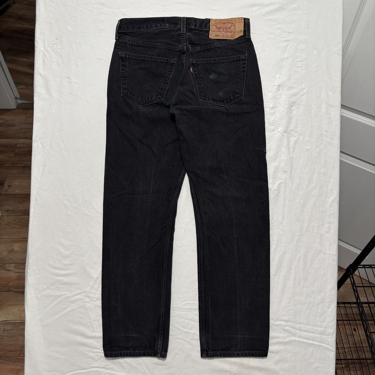 Levi's VTG 90s Levi’s 501 Straight Leg Button Fly Black Jeans 30x30 Size US 30 / EU 46 - 3 Thumbnail