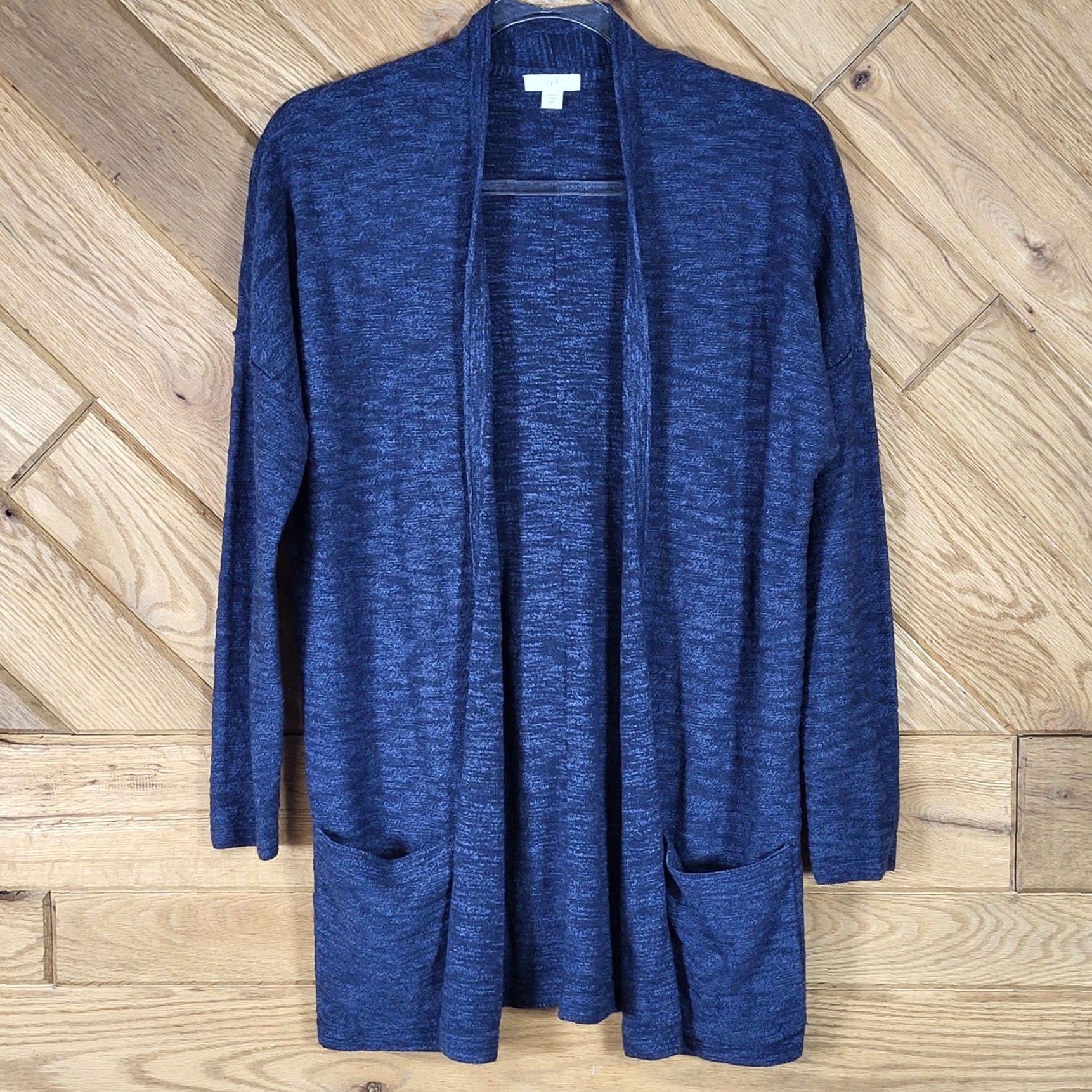 J. Jill J. Jill Cardigan Sweater Women XS Open Front Longline Marled Space Dye Blue Size XS / US 0-2 / IT 36-38 - 2 Thumbnail