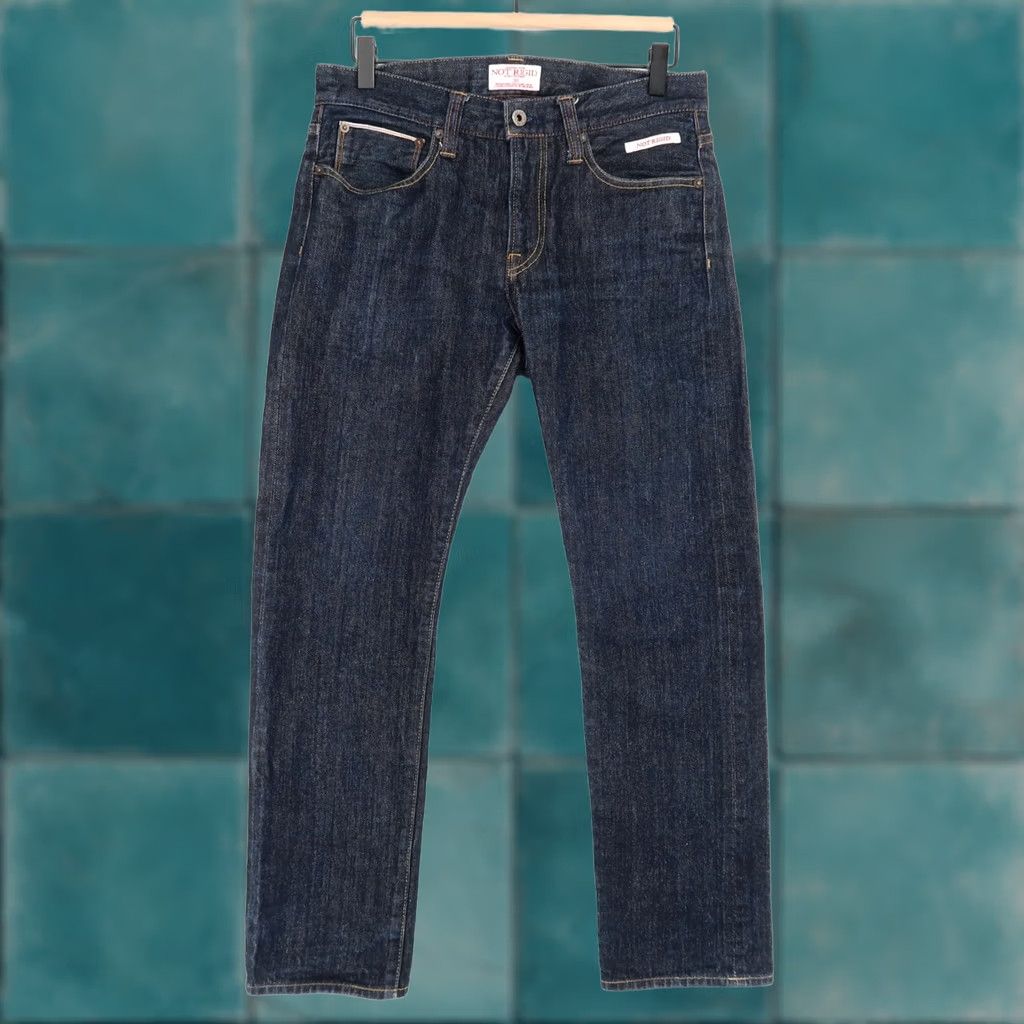 Fender Bitter Ender Jeans Black Blue Not Rigid 31x28 Dark Blue Selvedge Japanese Denim Straight Slim 5-Pocket Mens Denim Size US 38 / EU 54 - 1 Thumbnail