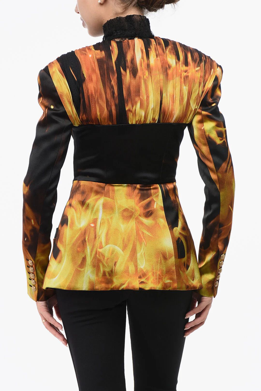 Balmain og1mm0326 Collarless Blazer in Orange Size M / US 6-8 / IT 42-44 - 2 Thumbnail