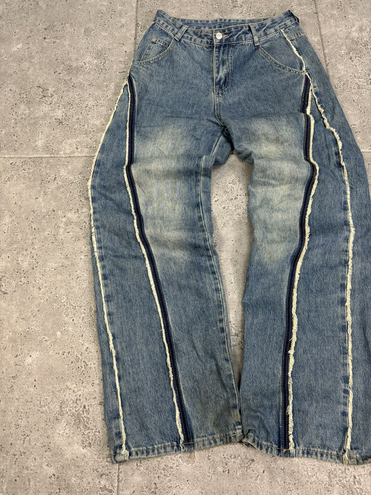 If Six Was Nine × Japanese Brand × Vintage 2000s Vintage Y2K Denim Flared Baggy Pants Distressed Hype Size US 32 / EU 48 - 3 Thumbnail