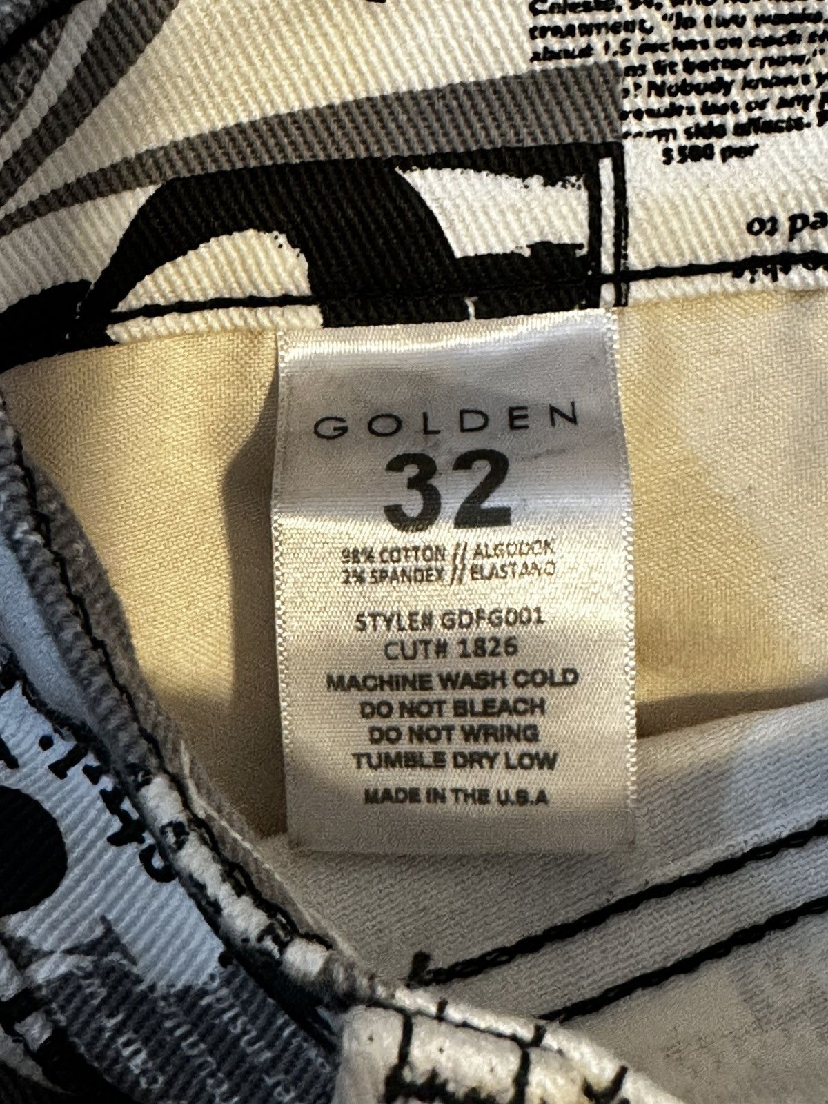 Golden Denim Golden Denim The True Stacked Revista Newspaper Print Jeans Size US 32 / EU 48 - 10 Thumbnail
