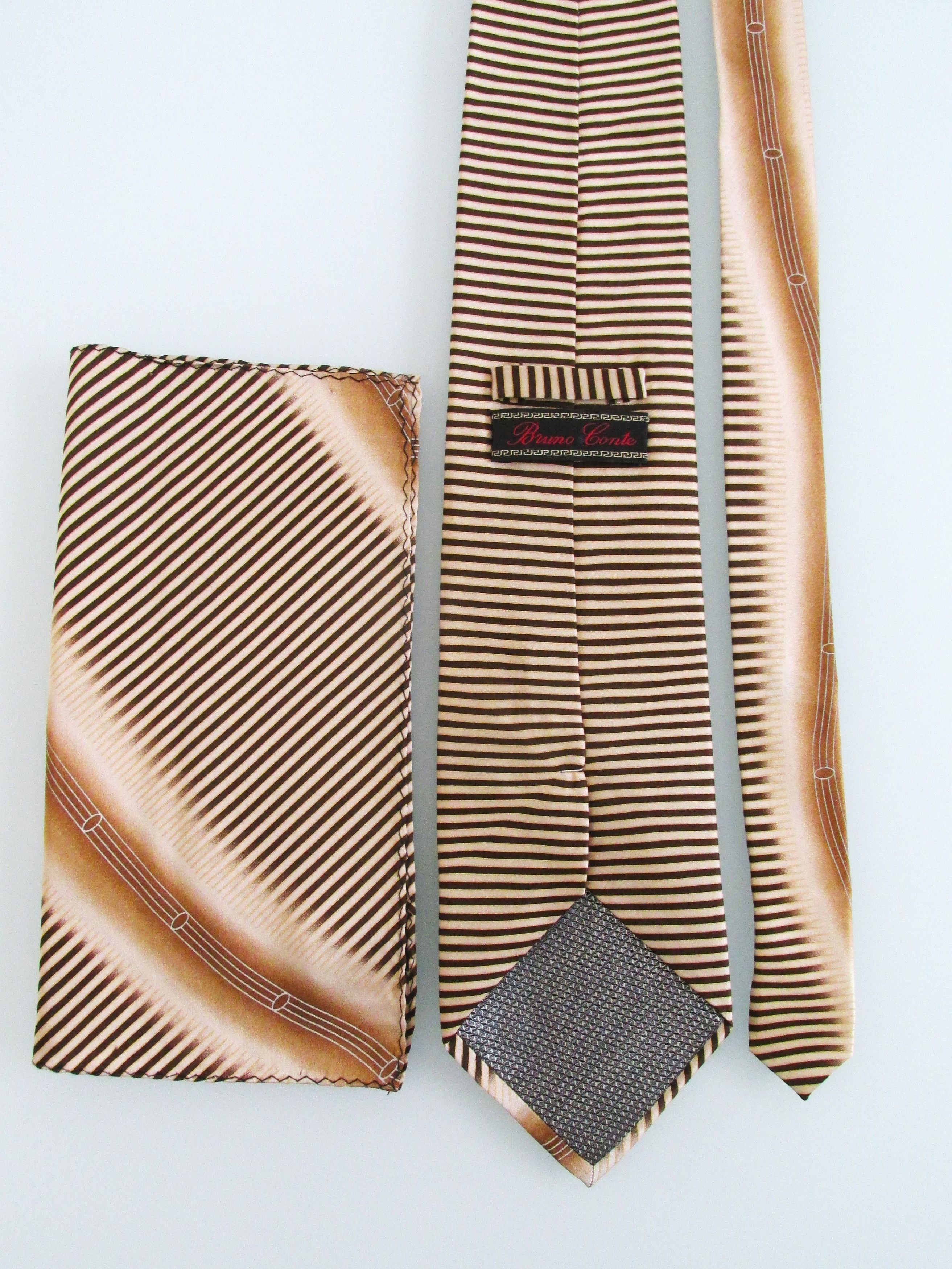 Other Bruno Conte (NWOT) Men's Silk Tie & Pocket Square Set Size ONE SIZE - 4 Thumbnail