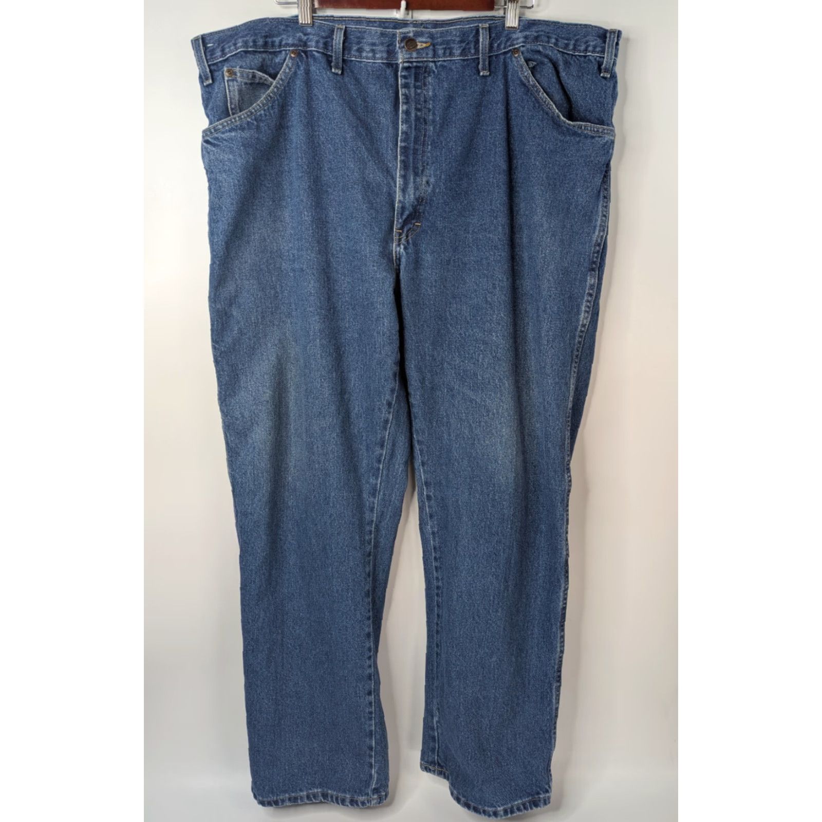 Dickies Dickies Jeans Men 5-Pocket Straight Relaxed Fit Blue 44x32 Denim Cotton Workwear Big & Tall W Mens Size US 44 / EU 60 - 3 Thumbnail