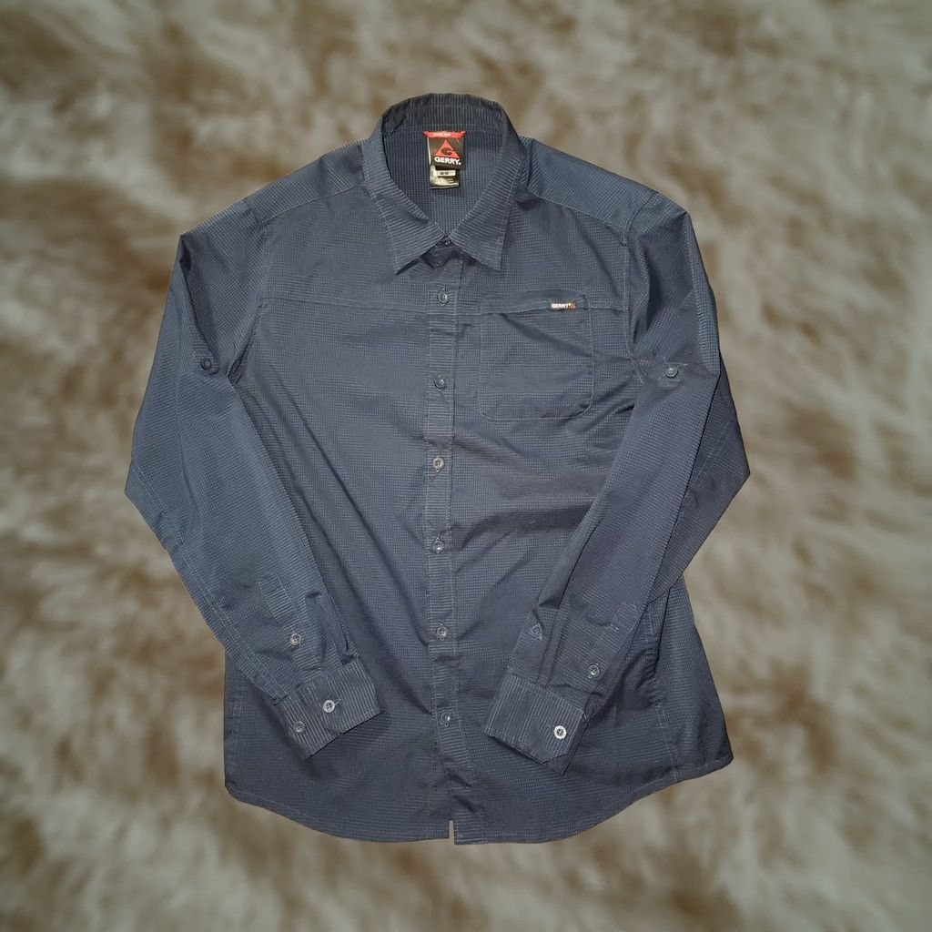 Vintage Gerry Shirt Mens M Blue Long Sleeve Button-Up Ripstop Outdoor Hiking Size US M / EU 48-50 / 2 - 1 Thumbnail