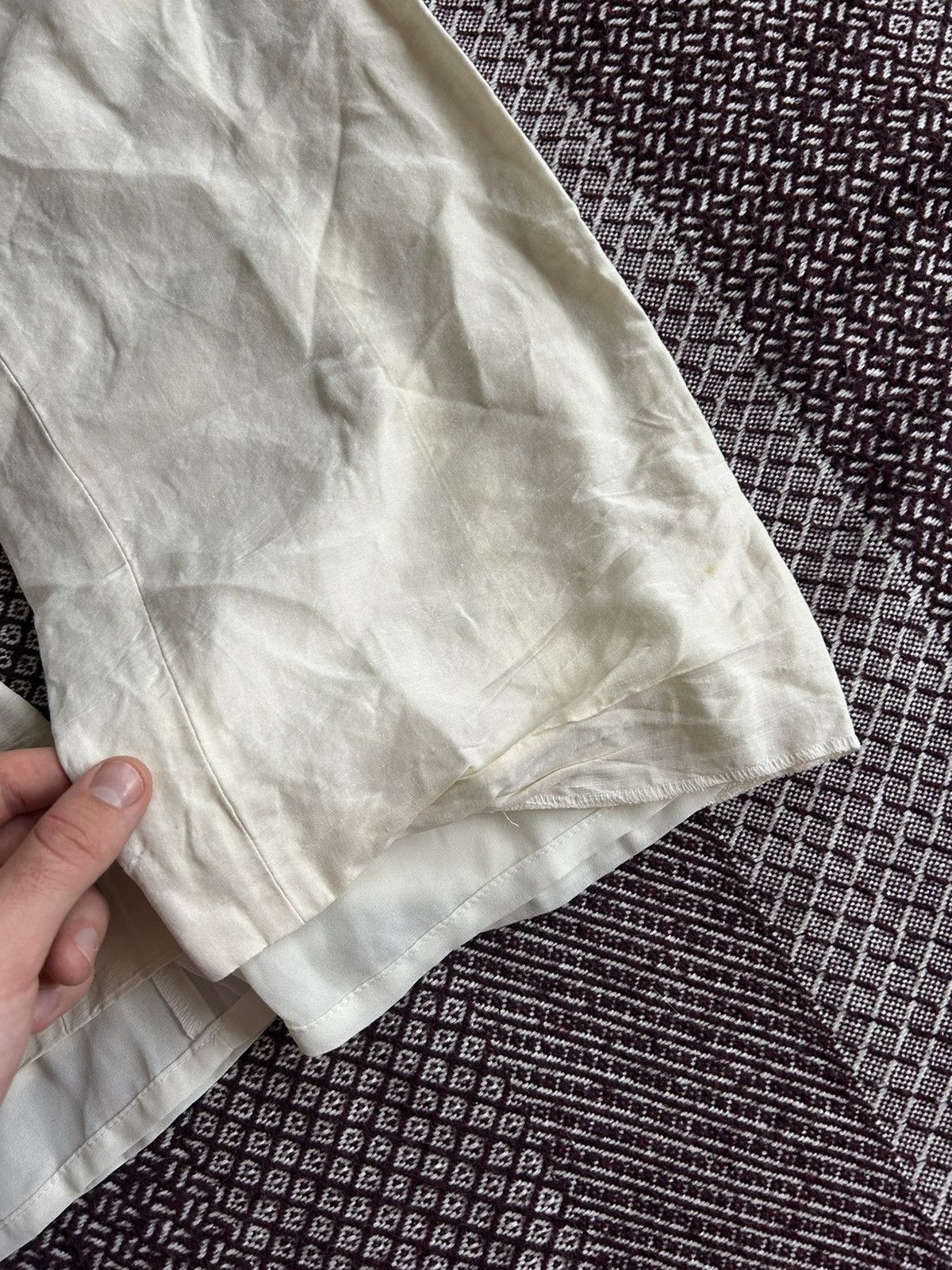 Armani Collezioni Vintage Armani Collezioni Linen Pants Solid Style Size 40 Size 27" / US 4 / IT 40 - 4 Thumbnail