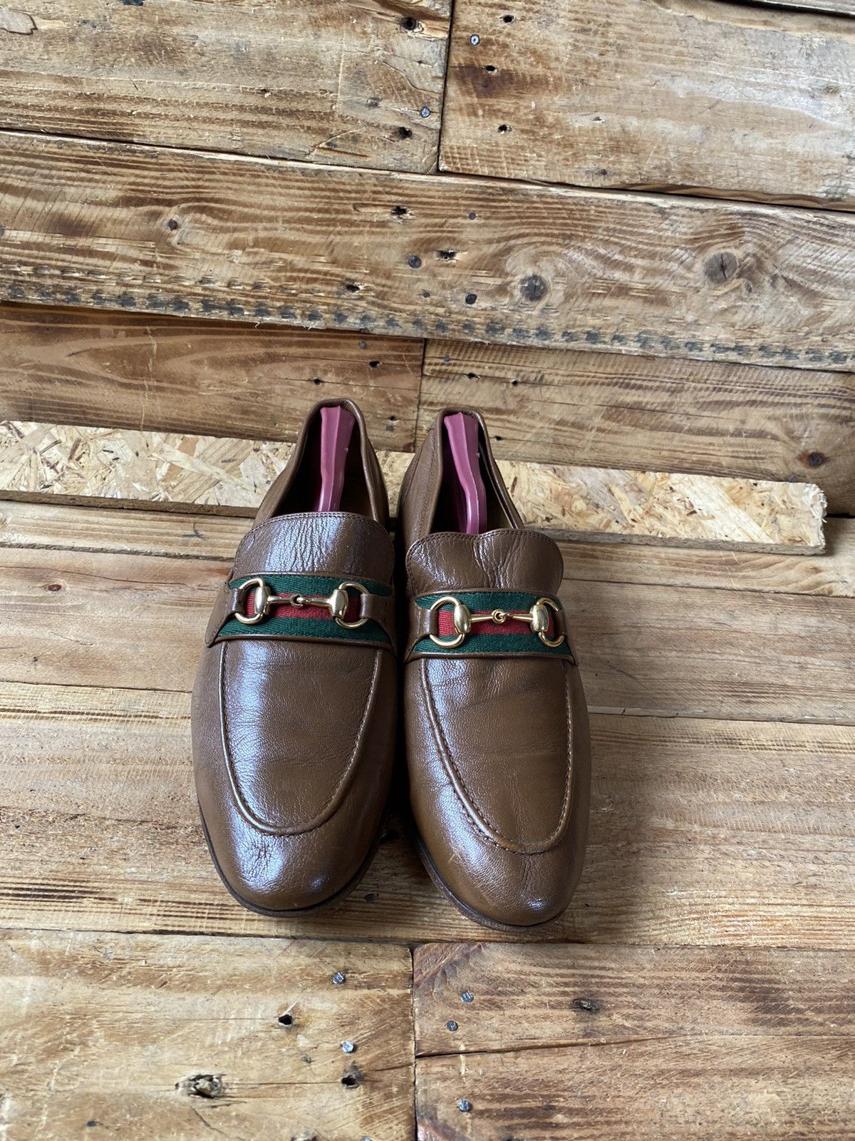 Gucci Gucci horsebit bixton 3 stripe leather loafers sz uk 7.5 Size US 8.5 / EU 41-42 - 2 Thumbnail