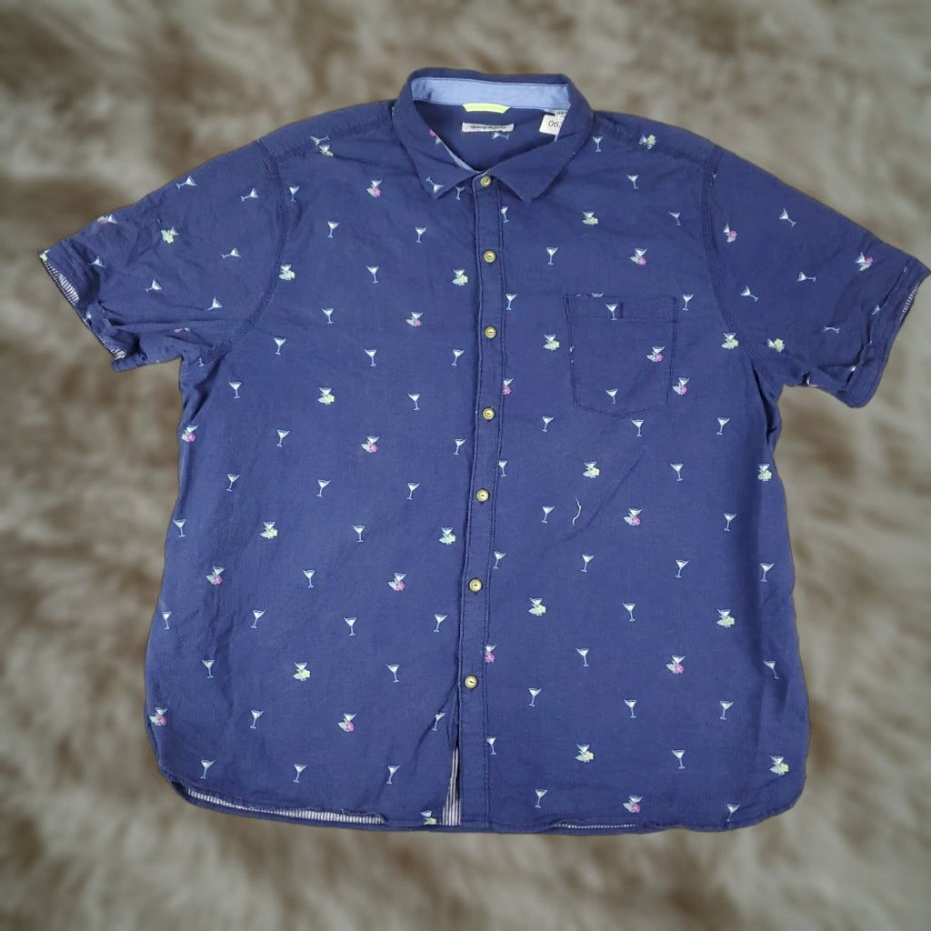 Tommy Bahama Tommy Bahama Geometric Button-Up Shirt Men’s 3XL Blue Cotton Blend Short Sleeve Casual Tropical Size US XXL / EU 58 / 5 - 1 Thumbnail