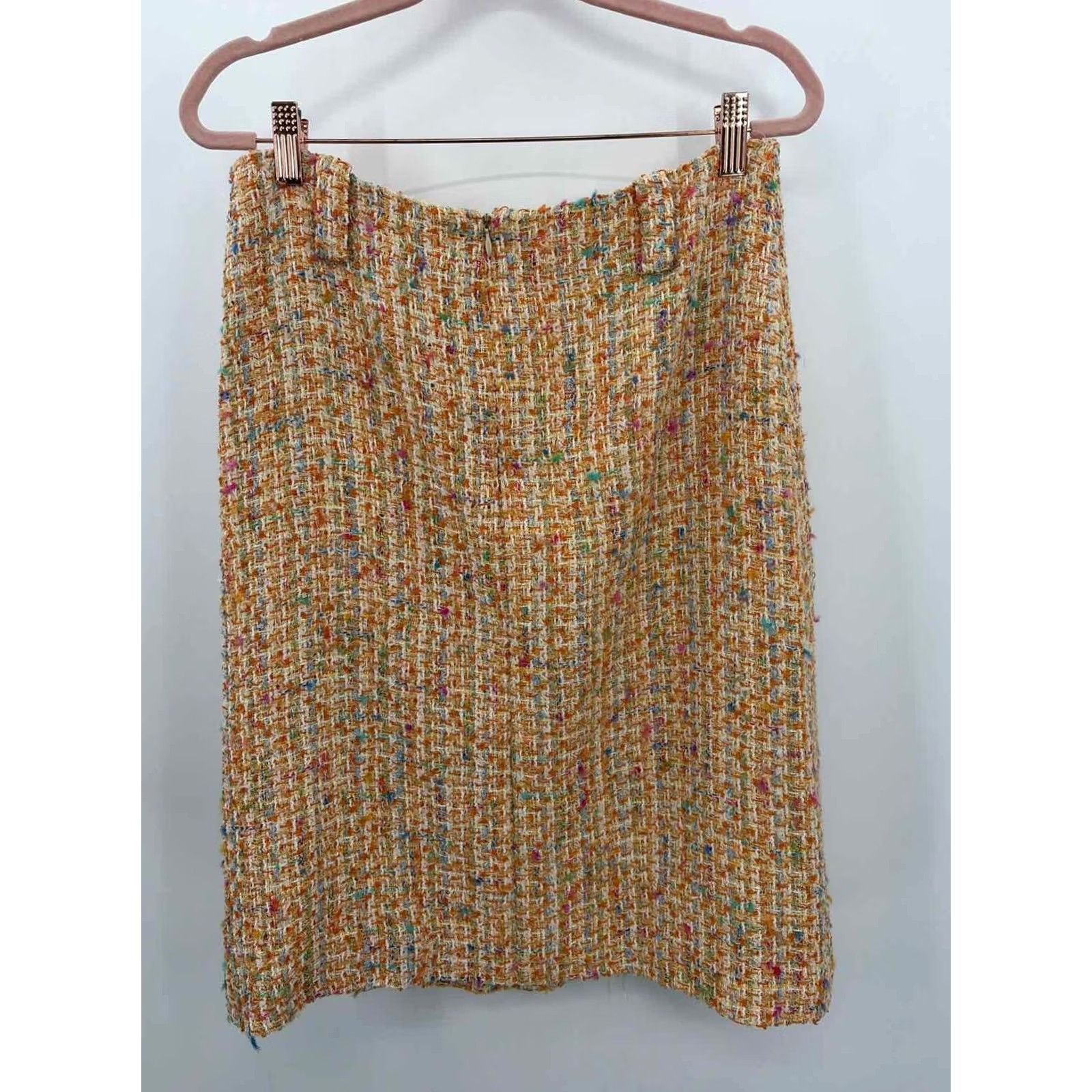 Chanel Chanel Orange Size 40 Tweed A Line Skirt - Pre-Owned Size 27" / US 4 / IT 40 - 2 Thumbnail