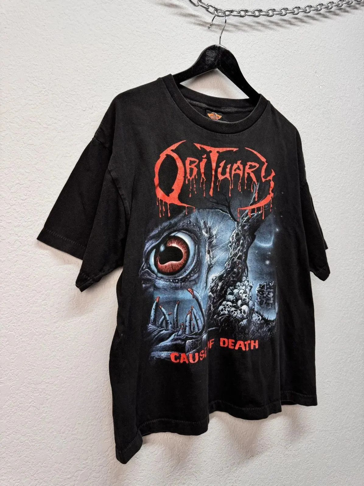 Brockum Vtg 1991 Orig OBITUARY Cause of Death Blue Grape Merch Size US L / EU 52-54 / 3 - 4 Thumbnail