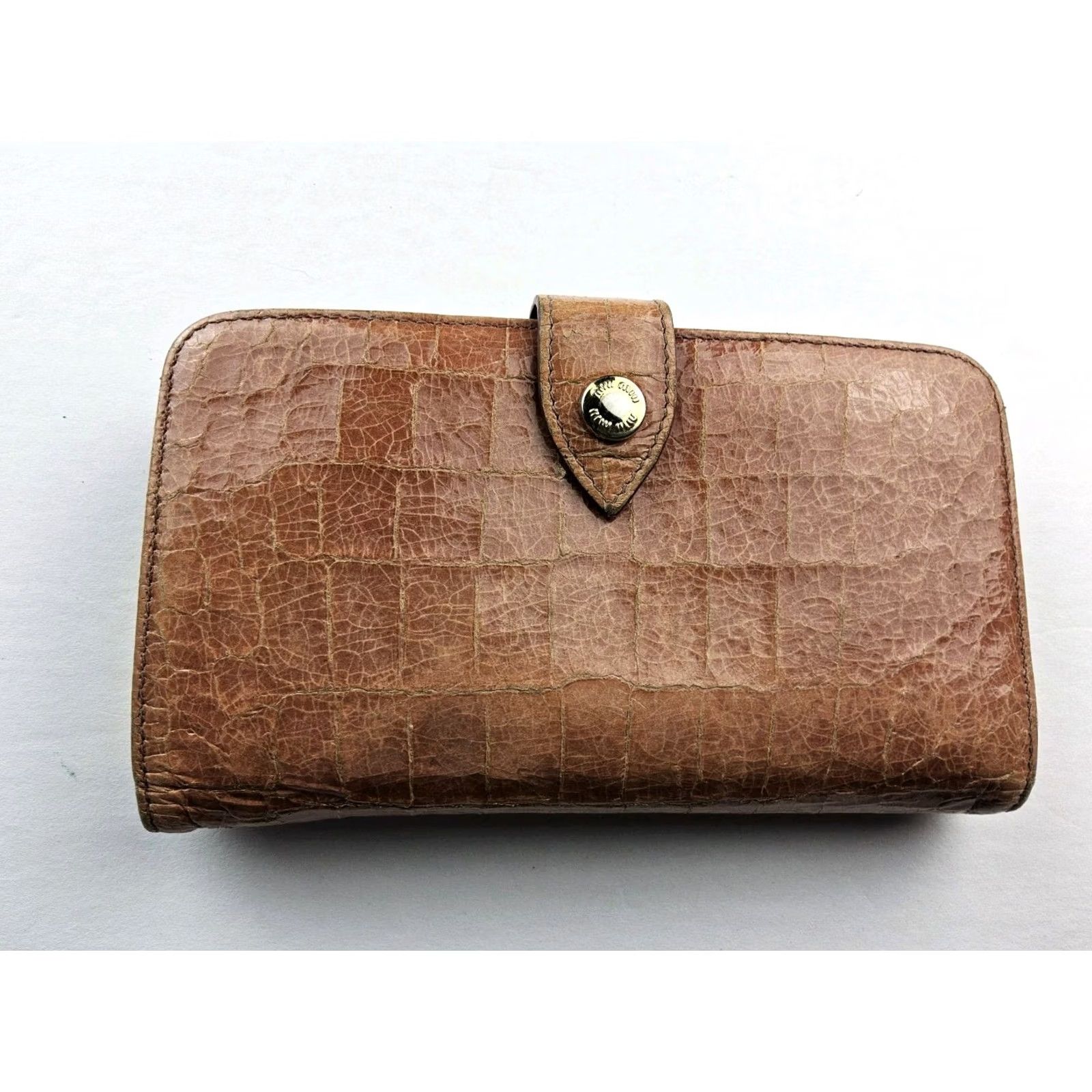 Miu Miu Miu Miu Wallet Leather Zip-Around Damaged Pink Womens 6.5x4 Size ONE SIZE - 2 Thumbnail