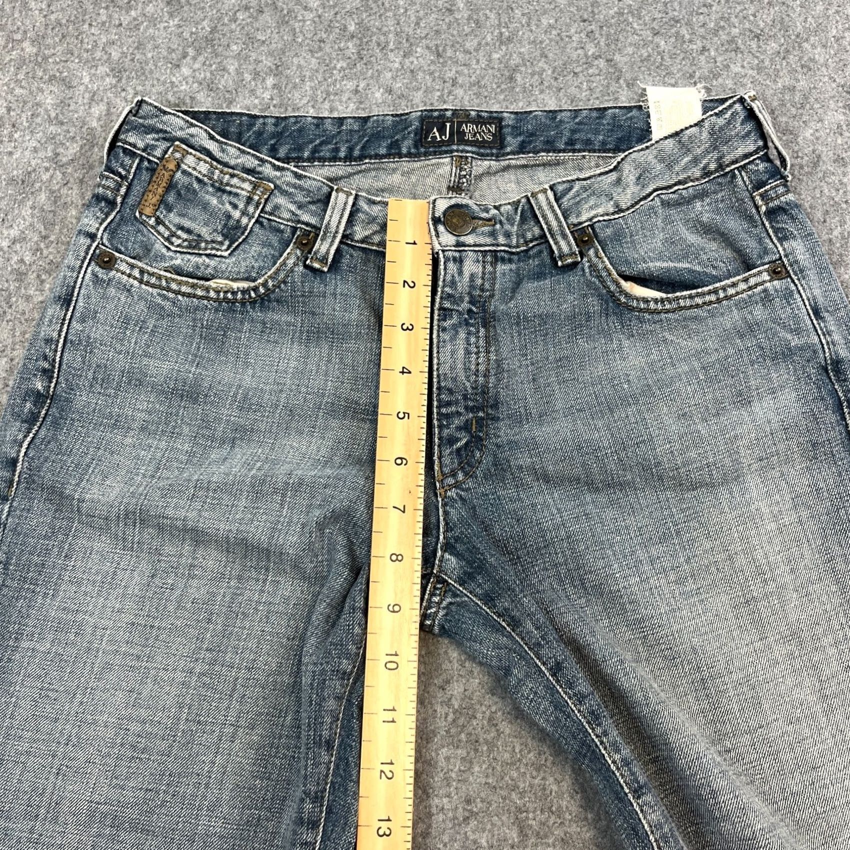 Vintage Armani Jeans Jeans Bootcut Light Wash 29 in Inside Leg 29 Regular Blue Womens Fit Stretch Mid Rise 10 UK 10 Size 32" / US 10 / IT 46 - 6 Thumbnail